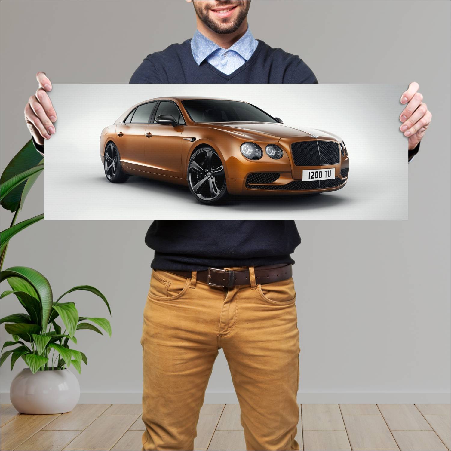 Cuadro grande 30x80cm 2016 bentley flying spur w12 274 Bentley