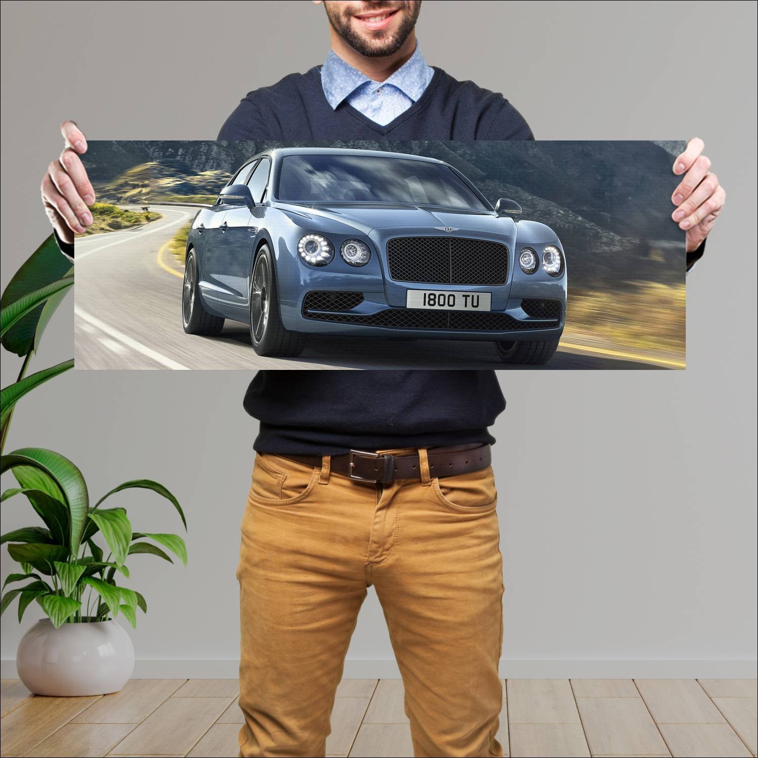 Cuadro grande 30x80cm 2016 bentley flying spur w12 275 Bentley