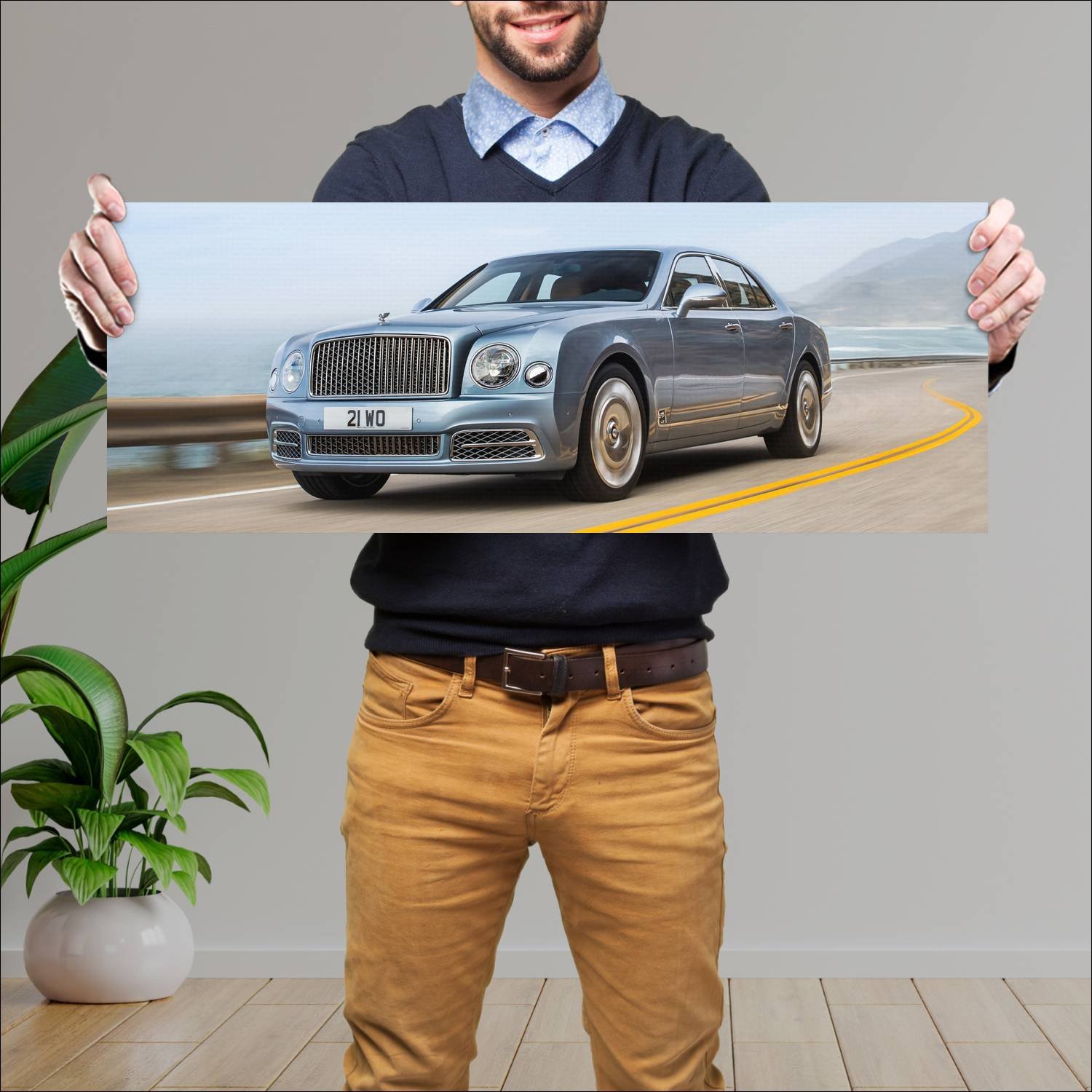 Cuadro grande 30x80cm 2016 bentley mulsanne auto 276 Bentley