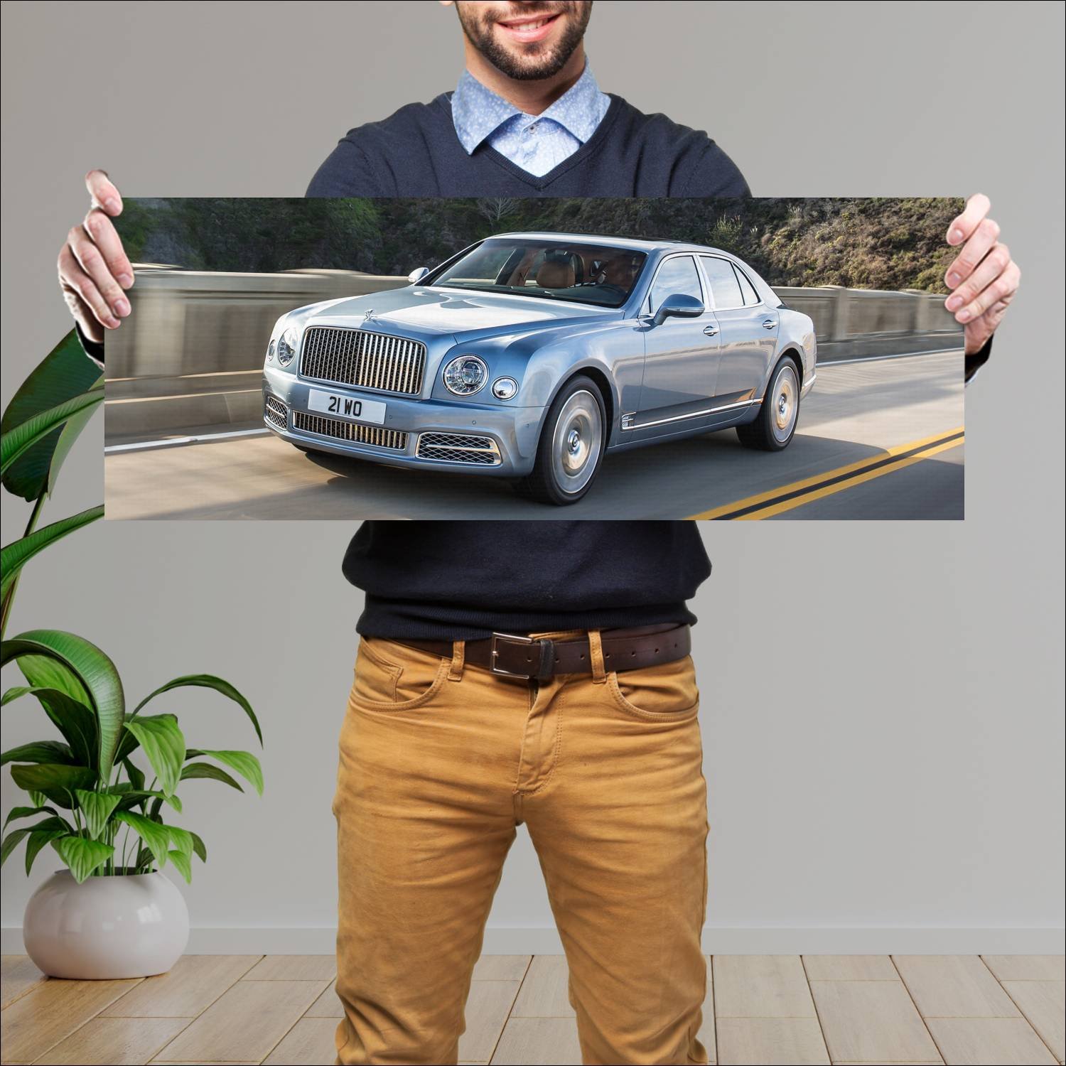 Cuadro grande 30x80cm 2016 bentley mulsanne auto 277 Bentley