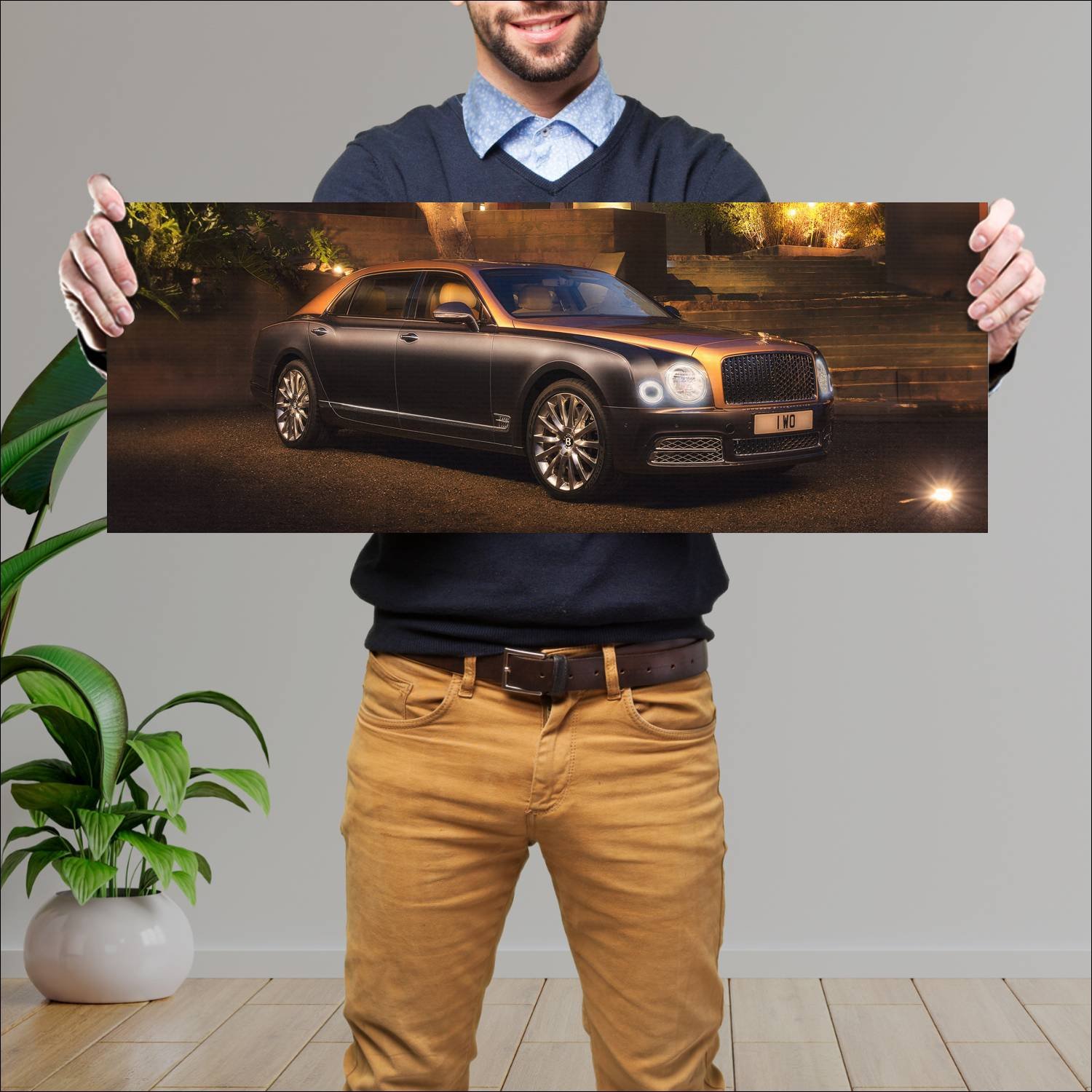 Cuadro grande 30x80cm 2016 bentley mulsanne extend 280 Bentley