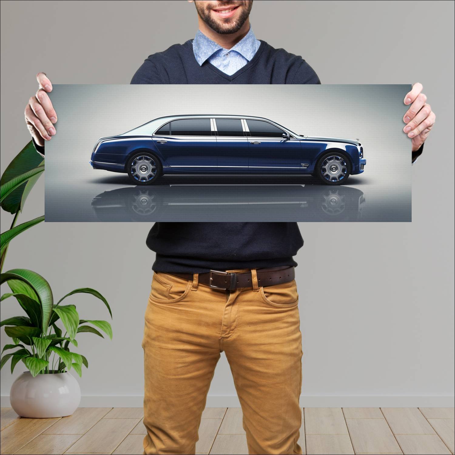 Cuadro grande 30x80cm 2016 bentley mulsanne grand 284 Bentley