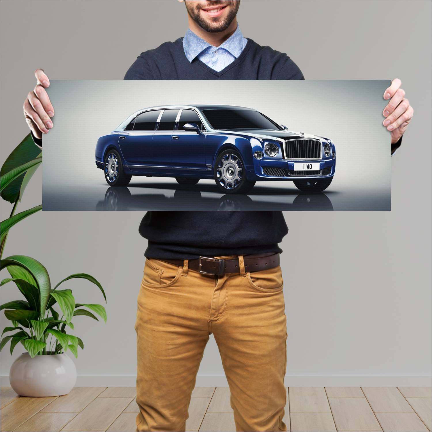 Cuadro grande 30x80cm 2016 bentley mulsanne grand 285 Bentley