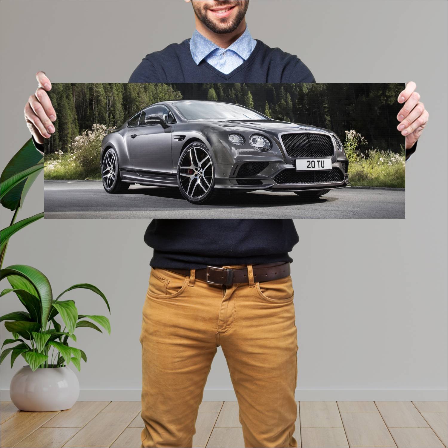 Cuadro grande 30x80cm 2017 bentley continental sup 296 Bentley