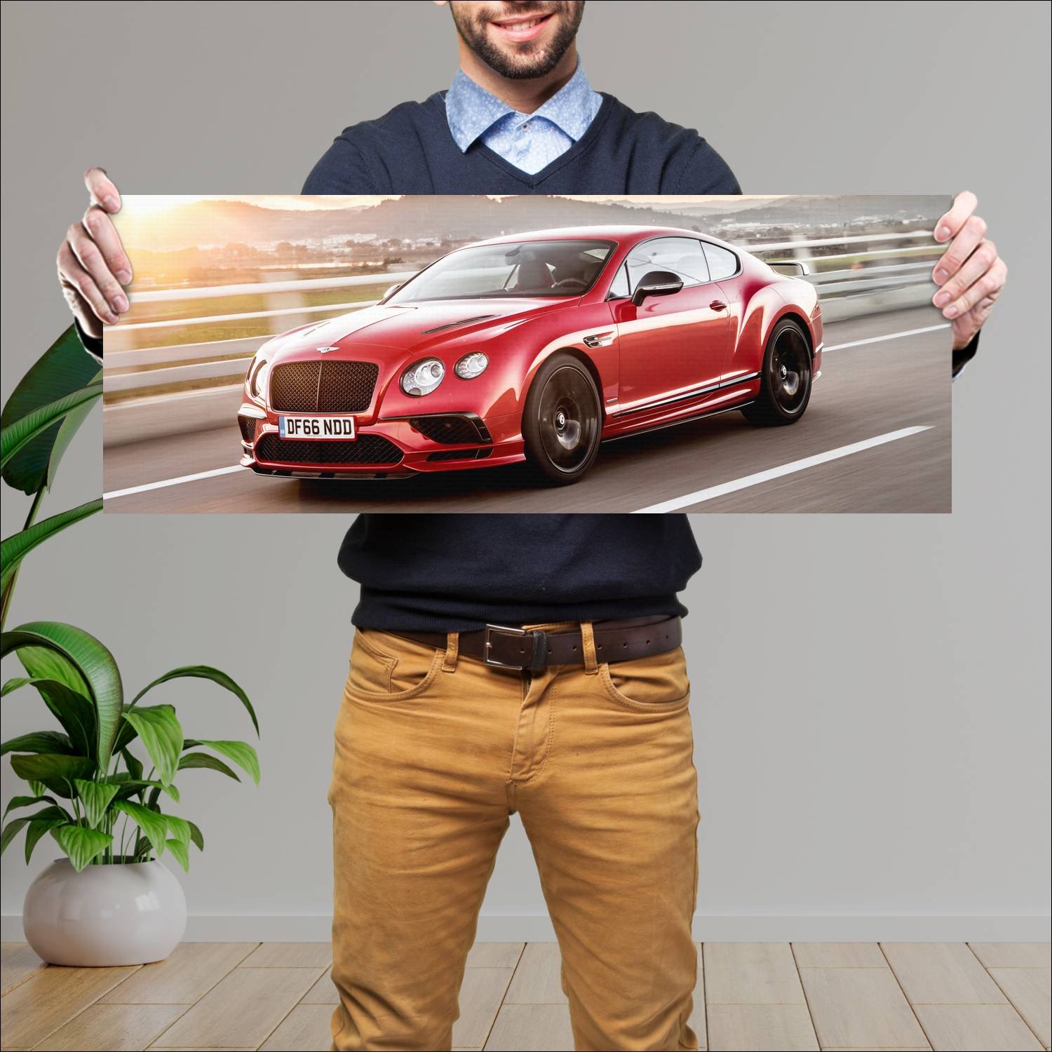 Cuadro grande 30x80cm 2017 bentley continental sup 299 Bentley