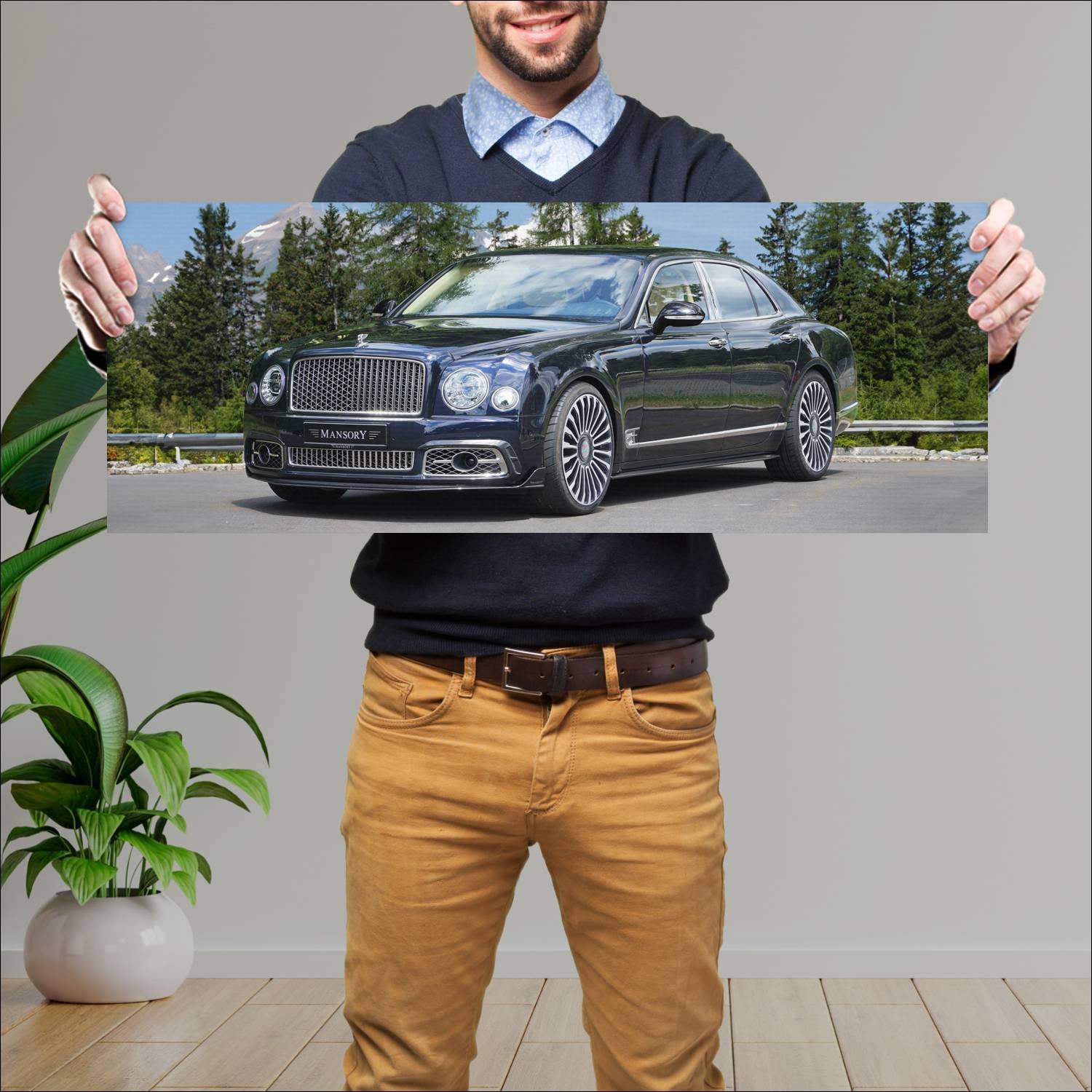 Cuadro grande 30x80cm 2017 bentley mulsanne extend 305 Bentley