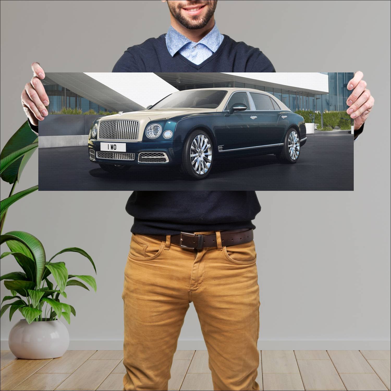 Cuadro grande 30x80cm 2017 bentley mulsanne hallma 306 Bentley