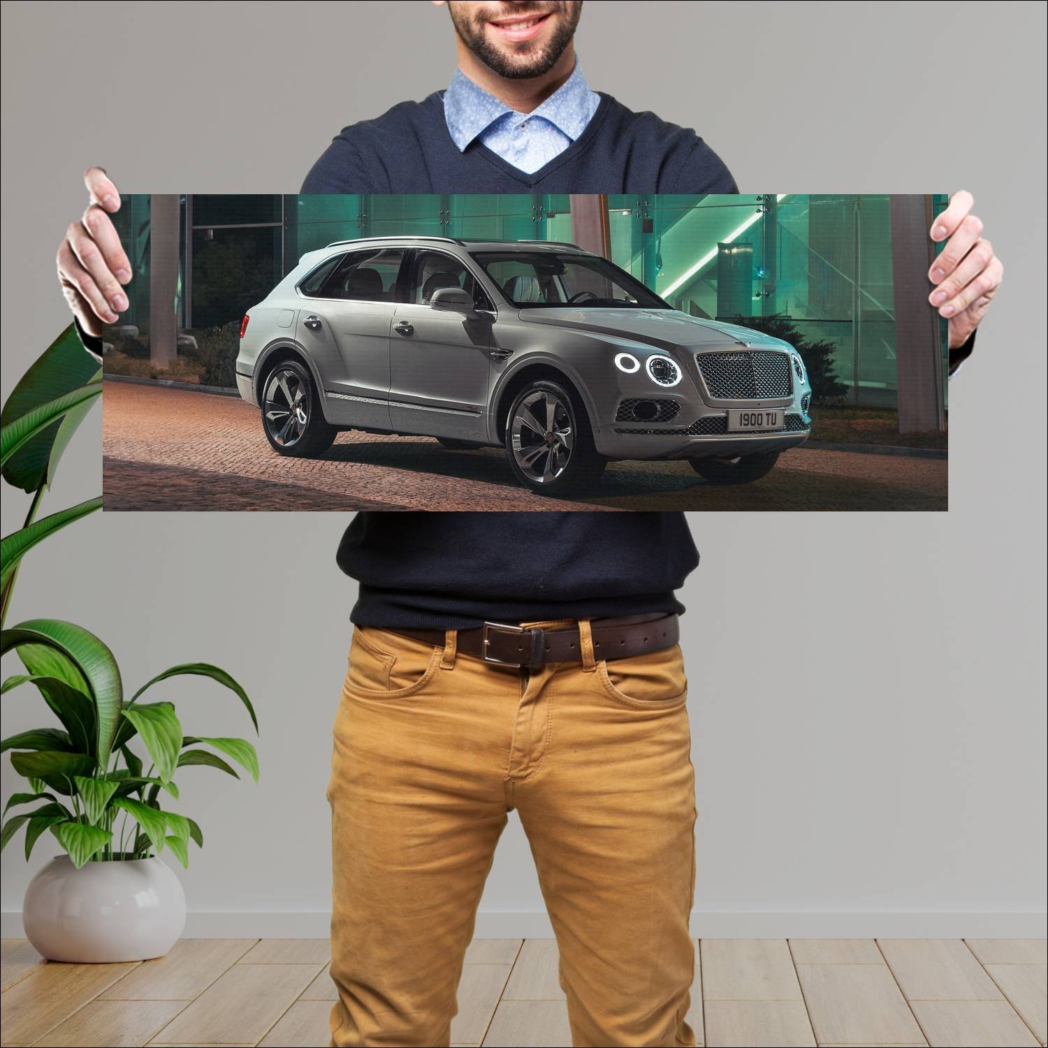 Cuadro grande 30x80cm 2018 bentley bentayga hybrid 312 Bentley