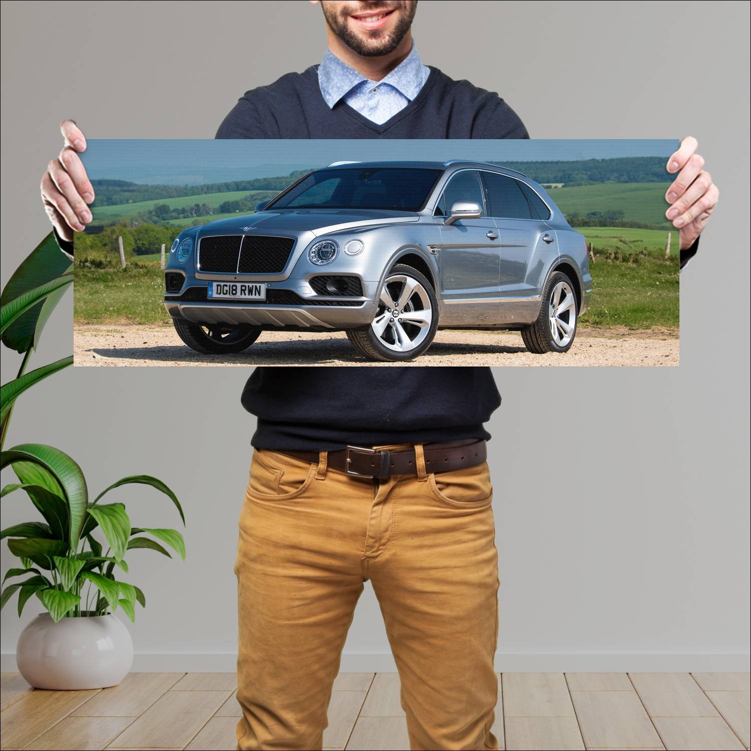 Cuadro grande 30x80cm 2018 bentley bentayga v8 uk 316 Bentley