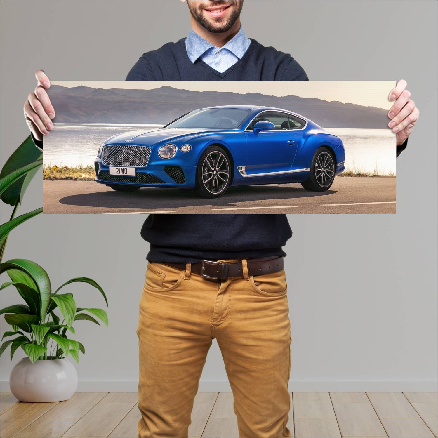 Cuadro grande 30x80cm 2018 bentley continental gt 317 Bentley
