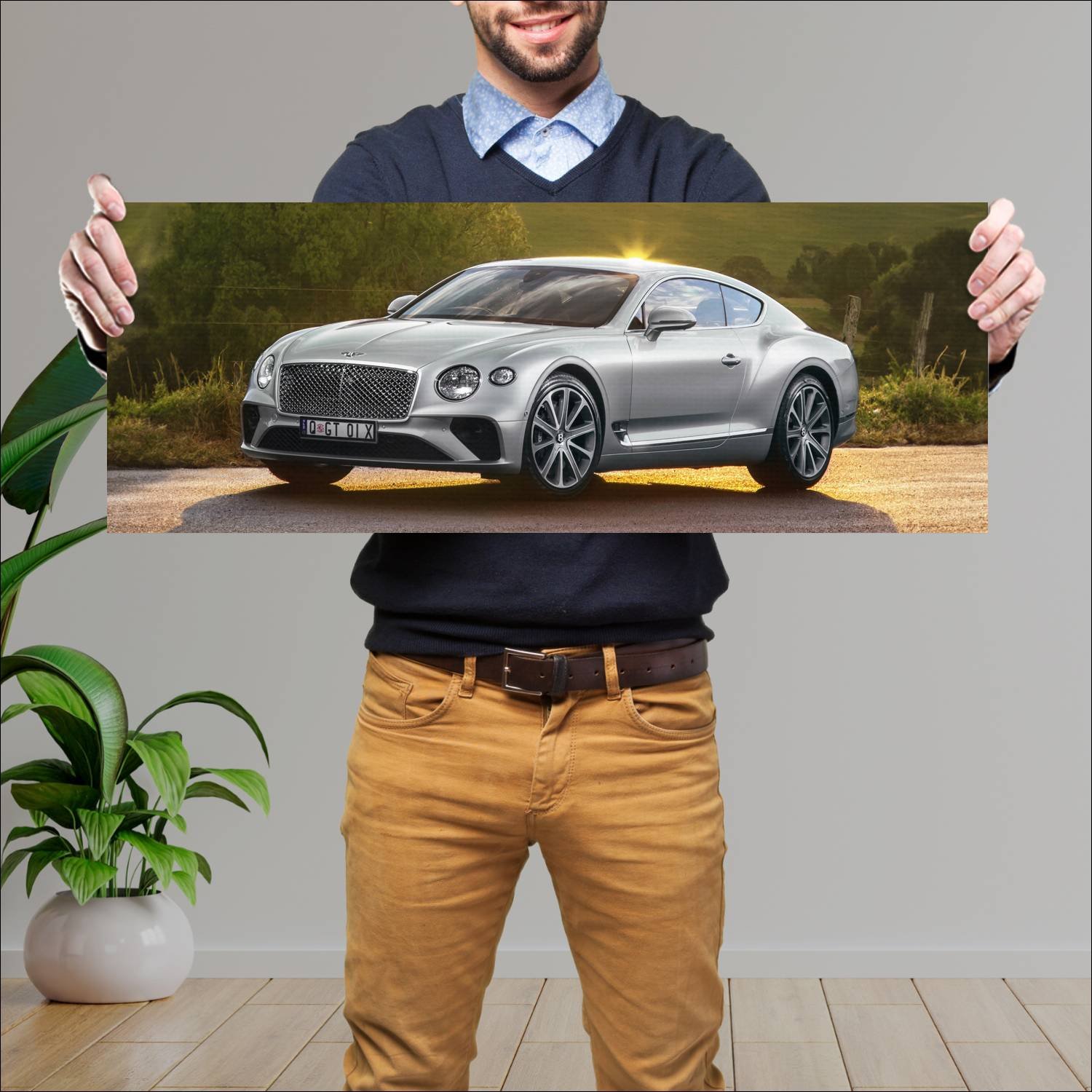 Cuadro grande 30x80cm 2018 bentley continental gt 318 Bentley