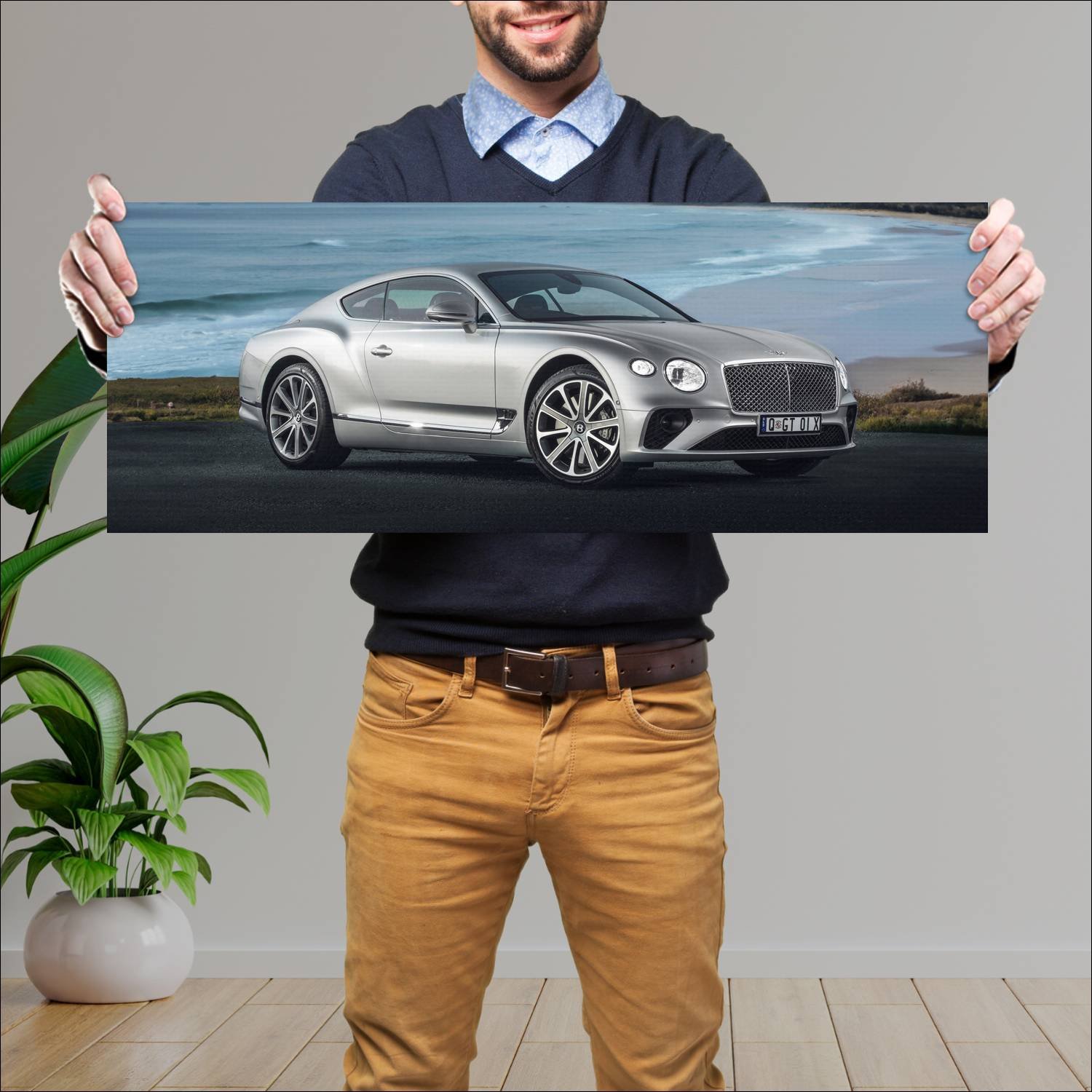 Cuadro grande 30x80cm 2018 bentley continental gt 319 Bentley