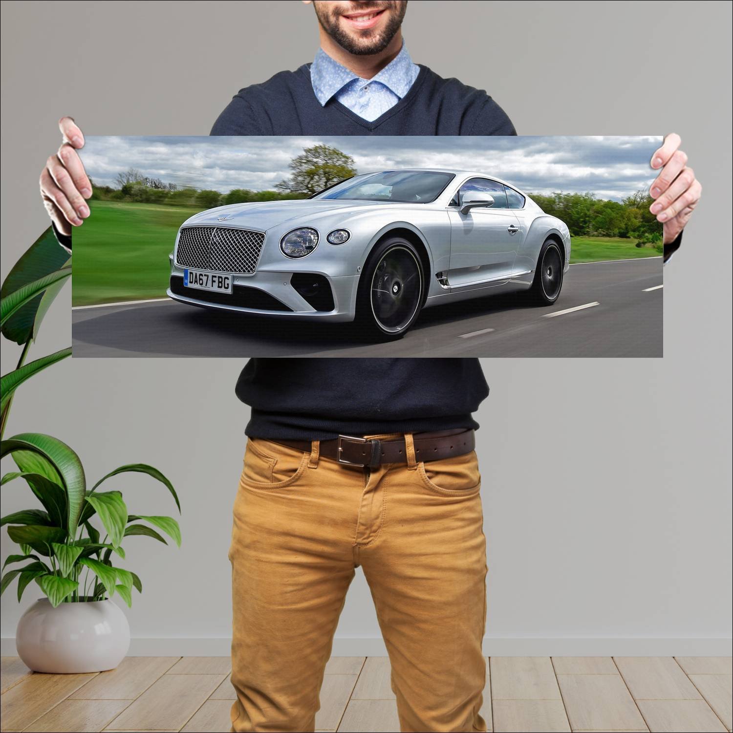 Cuadro grande 30x80cm 2018 bentley continental gt 322 Bentley