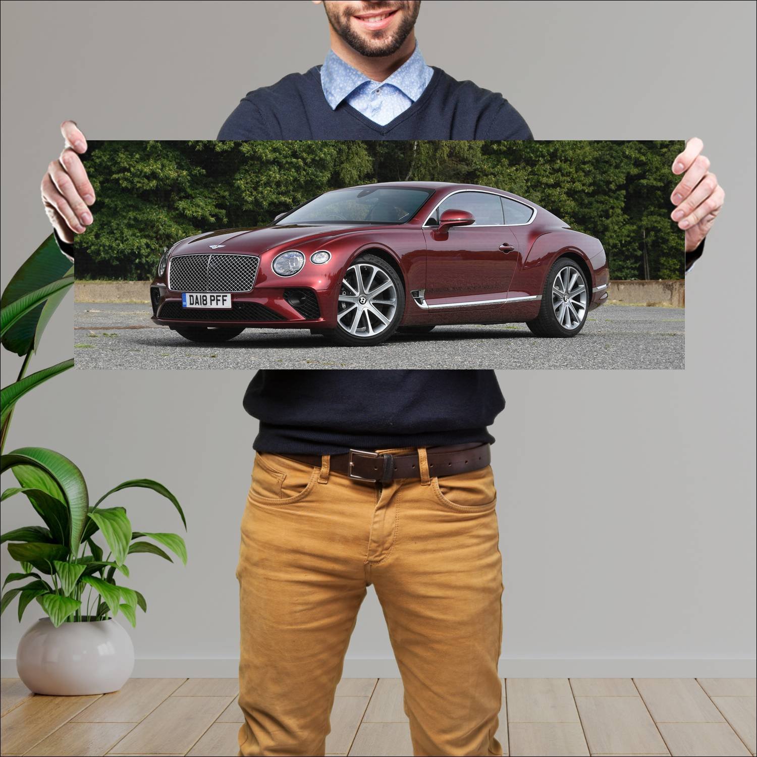 Cuadro grande 30x80cm 2018 bentley continental gt 324 Bentley