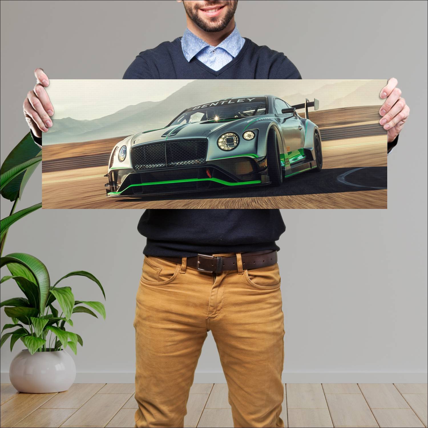 Cuadro grande 30x80cm 2018 bentley continental gt3 325 Bentley