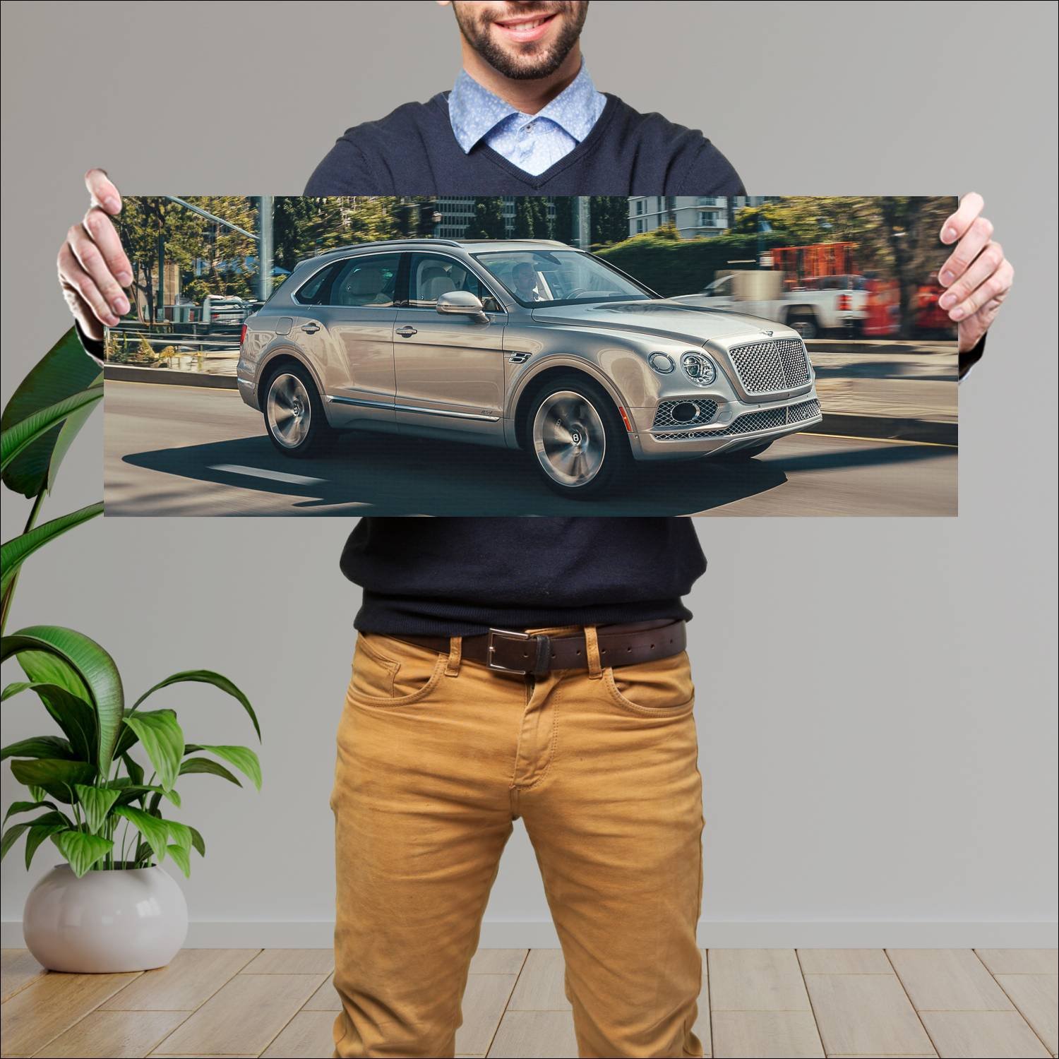 Cuadro grande 30x80cm 2019 bentley bentayga hybrid 331 Bentley