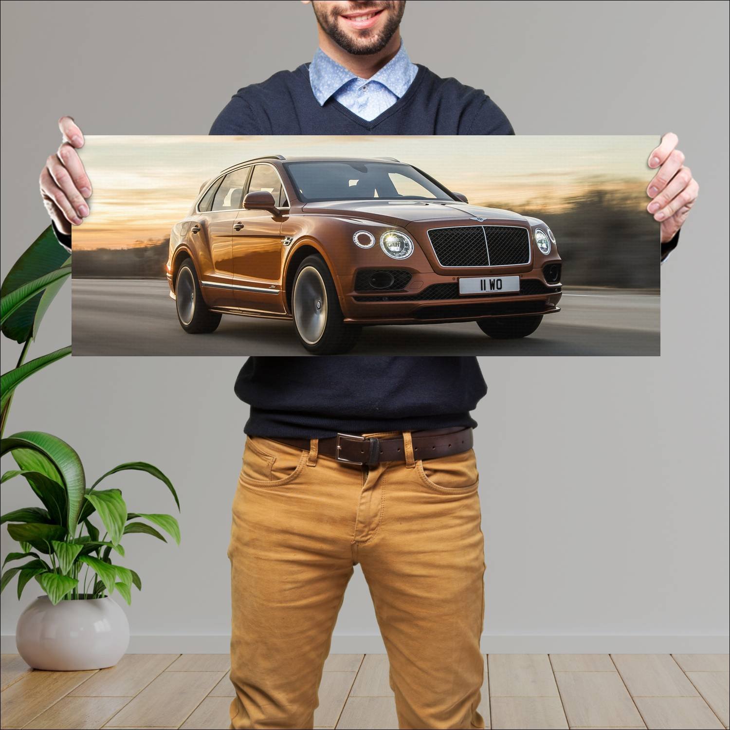 Cuadro grande 30x80cm 2019 bentley bentayga speed 333 Bentley
