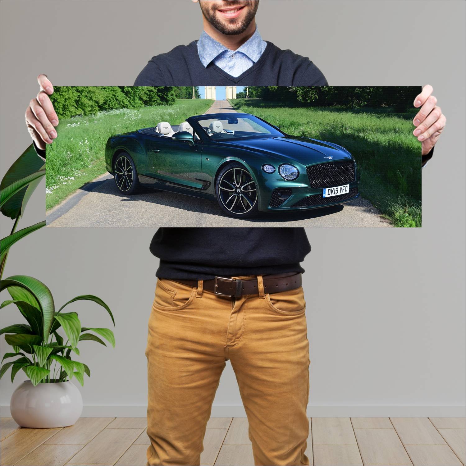 Cuadro grande 30x80cm 2019 bentley continental gt 345 Bentley