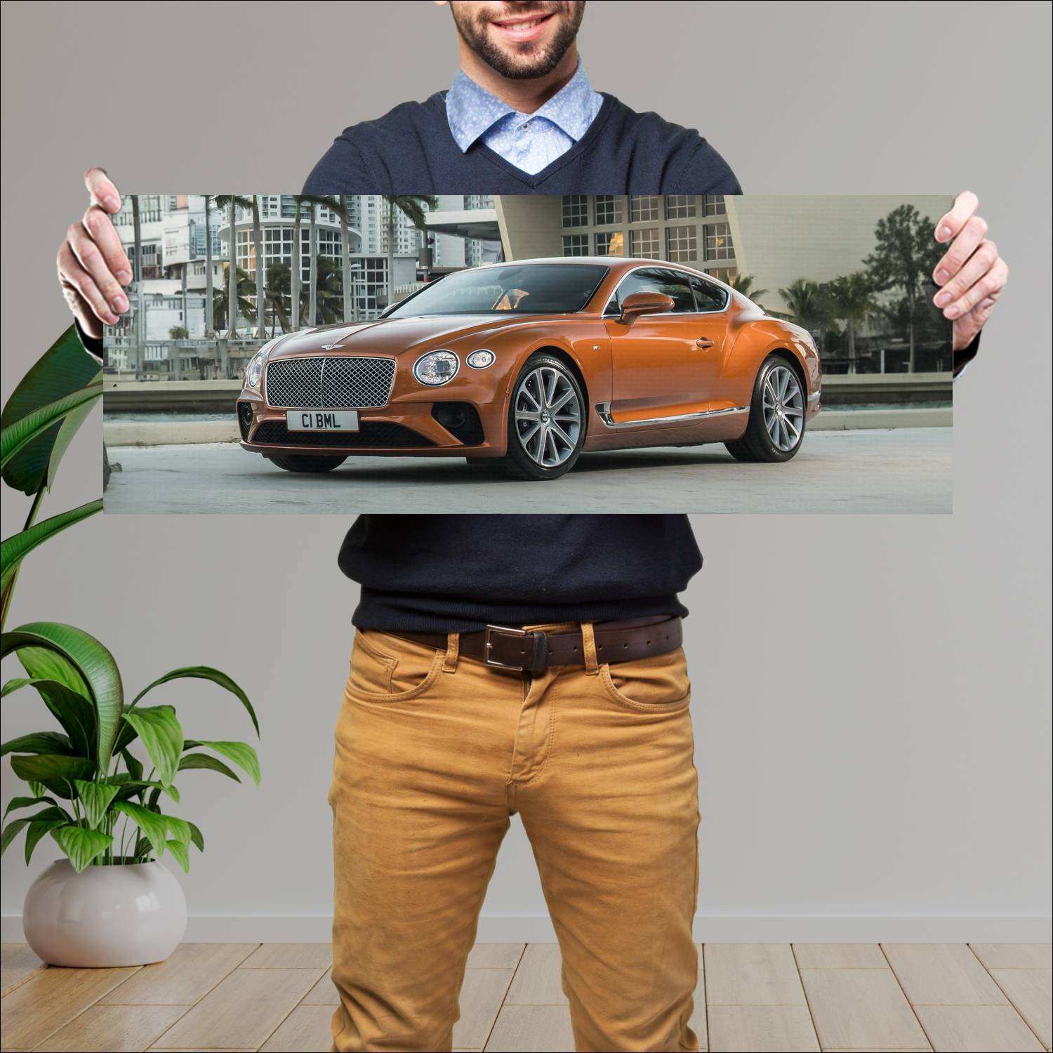 Cuadro grande 30x80cm 2019 bentley continental gt 348 Bentley