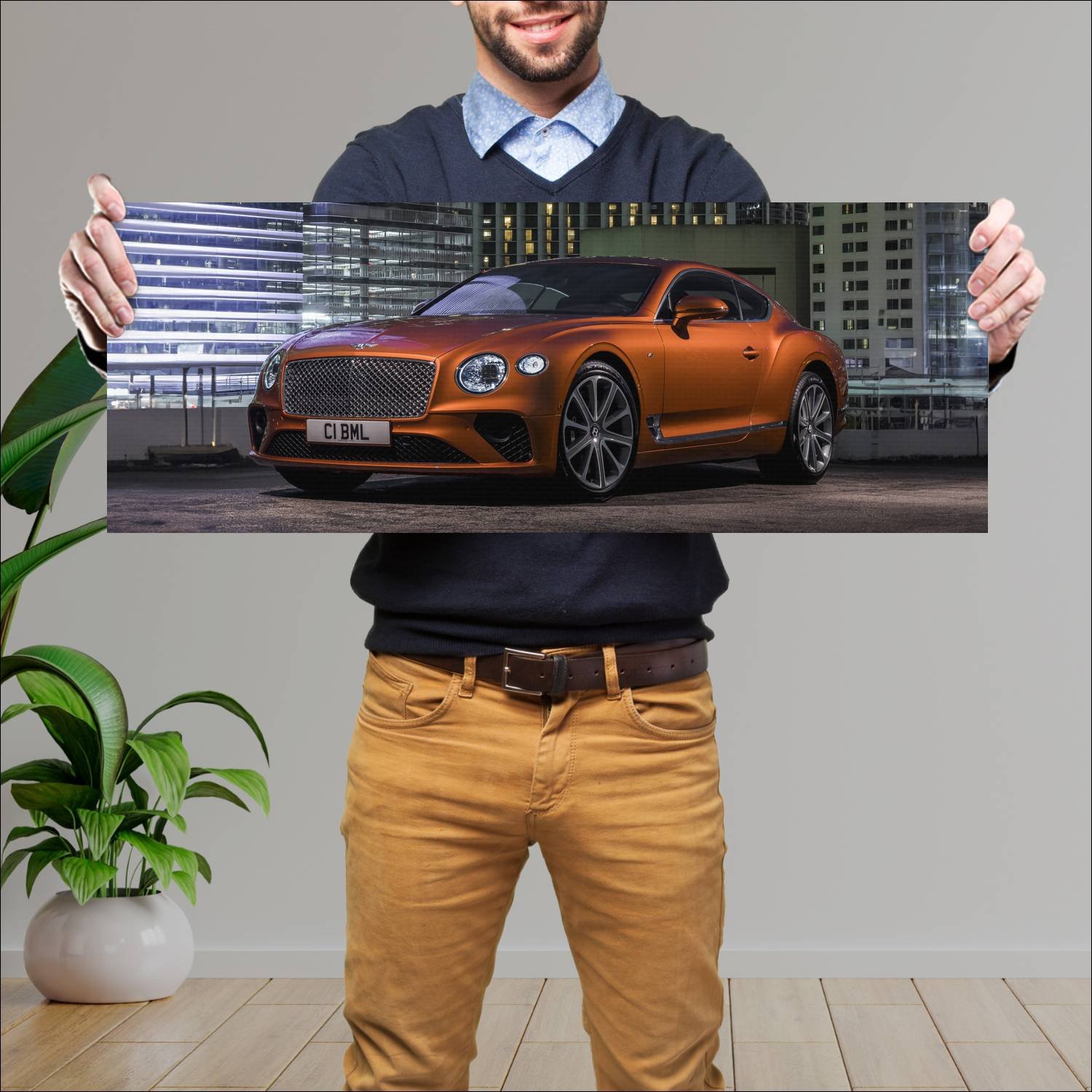 Cuadro grande 30x80cm 2019 bentley continental gt 349 Bentley