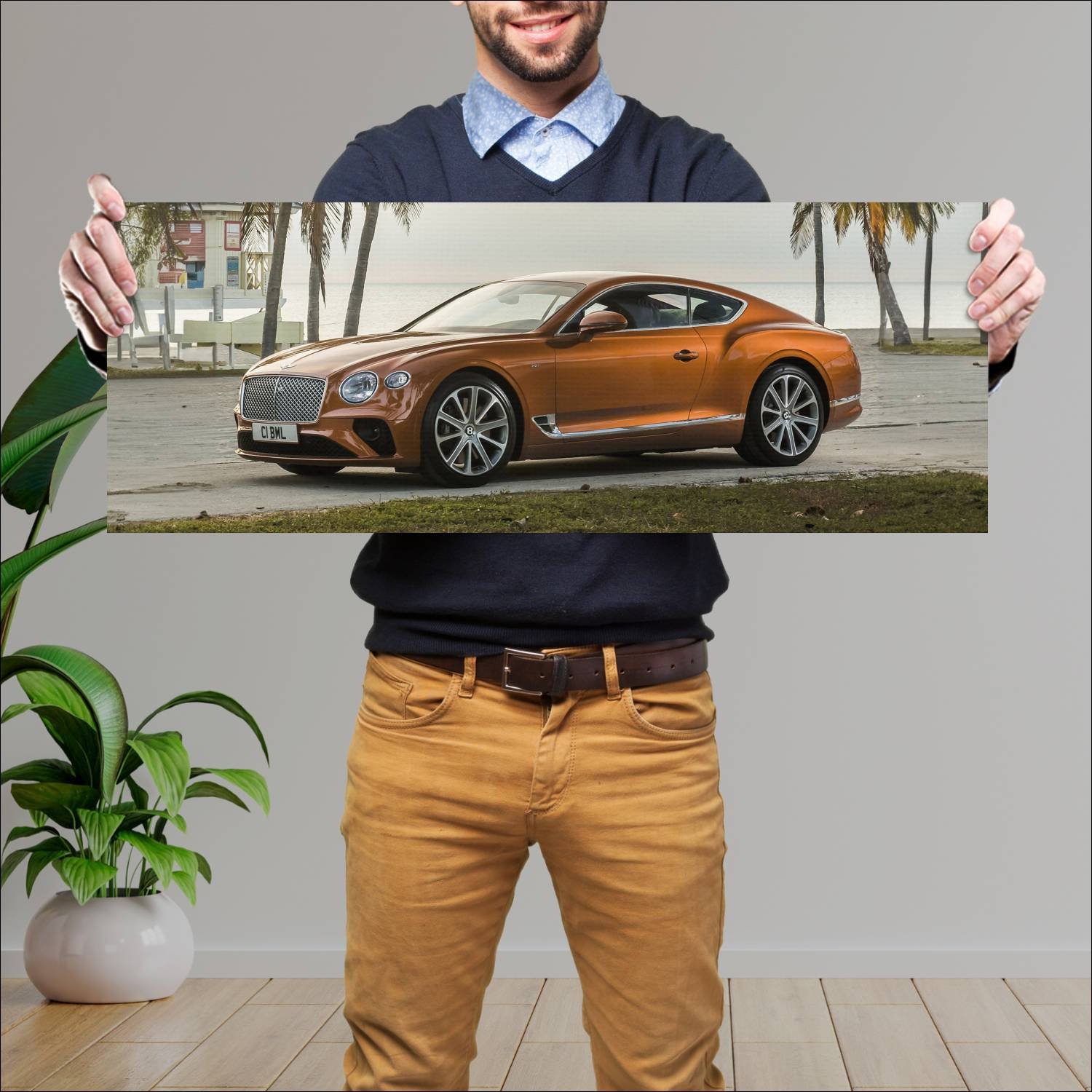 Cuadro grande 30x80cm 2019 bentley continental gt 350 Bentley