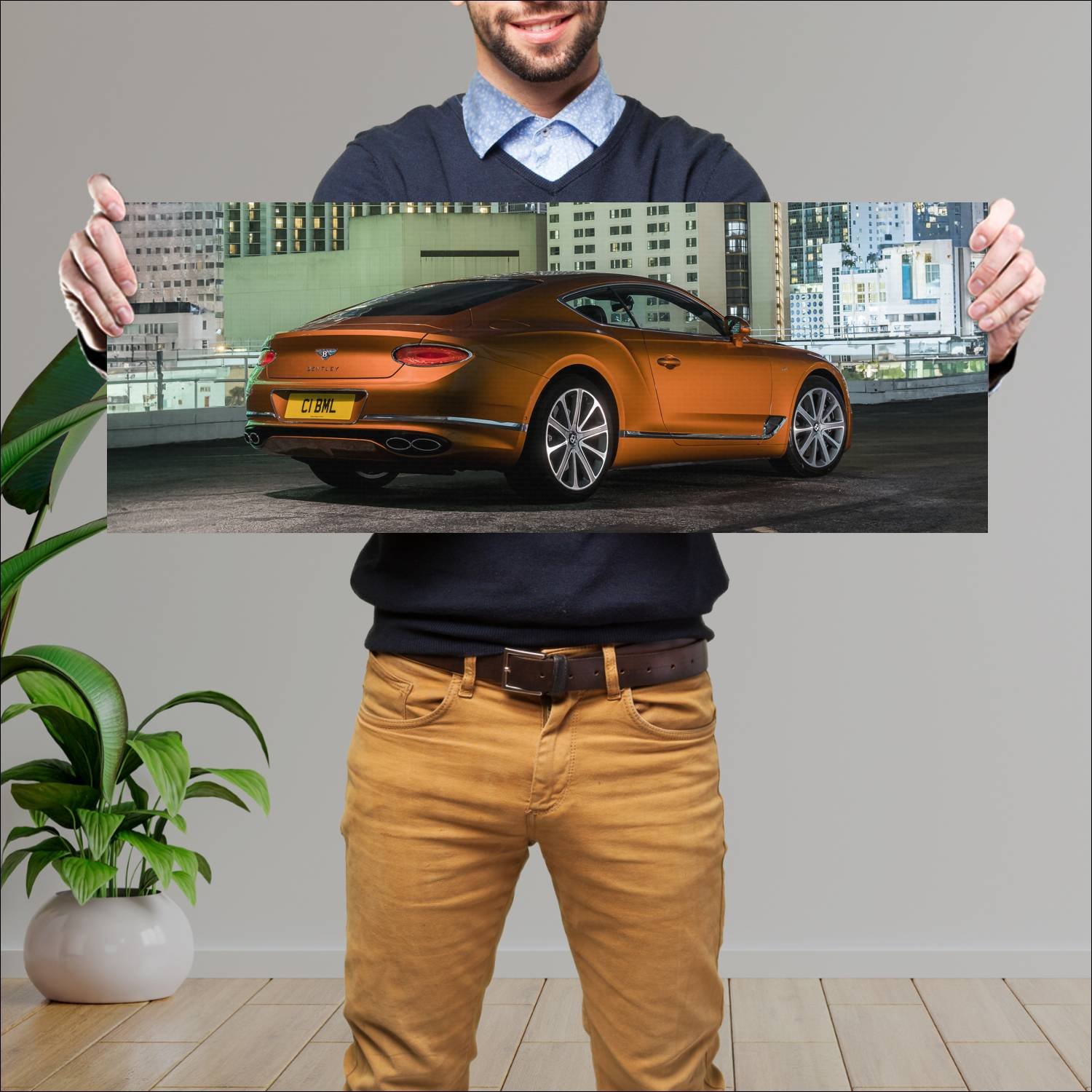 Cuadro grande 30x80cm 2019 bentley continental gt 351 Bentley