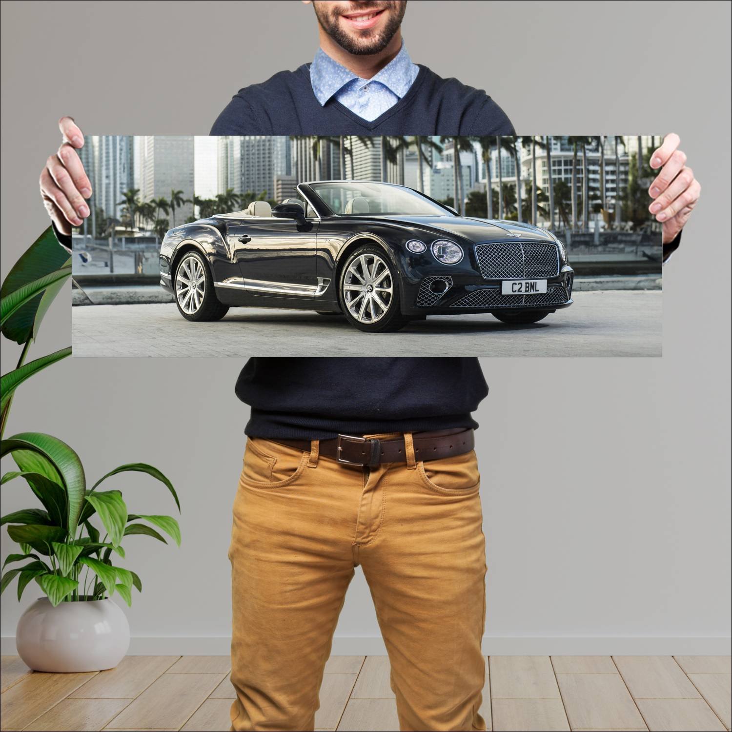 Cuadro grande 30x80cm 2019 bentley continental gt 352 Bentley