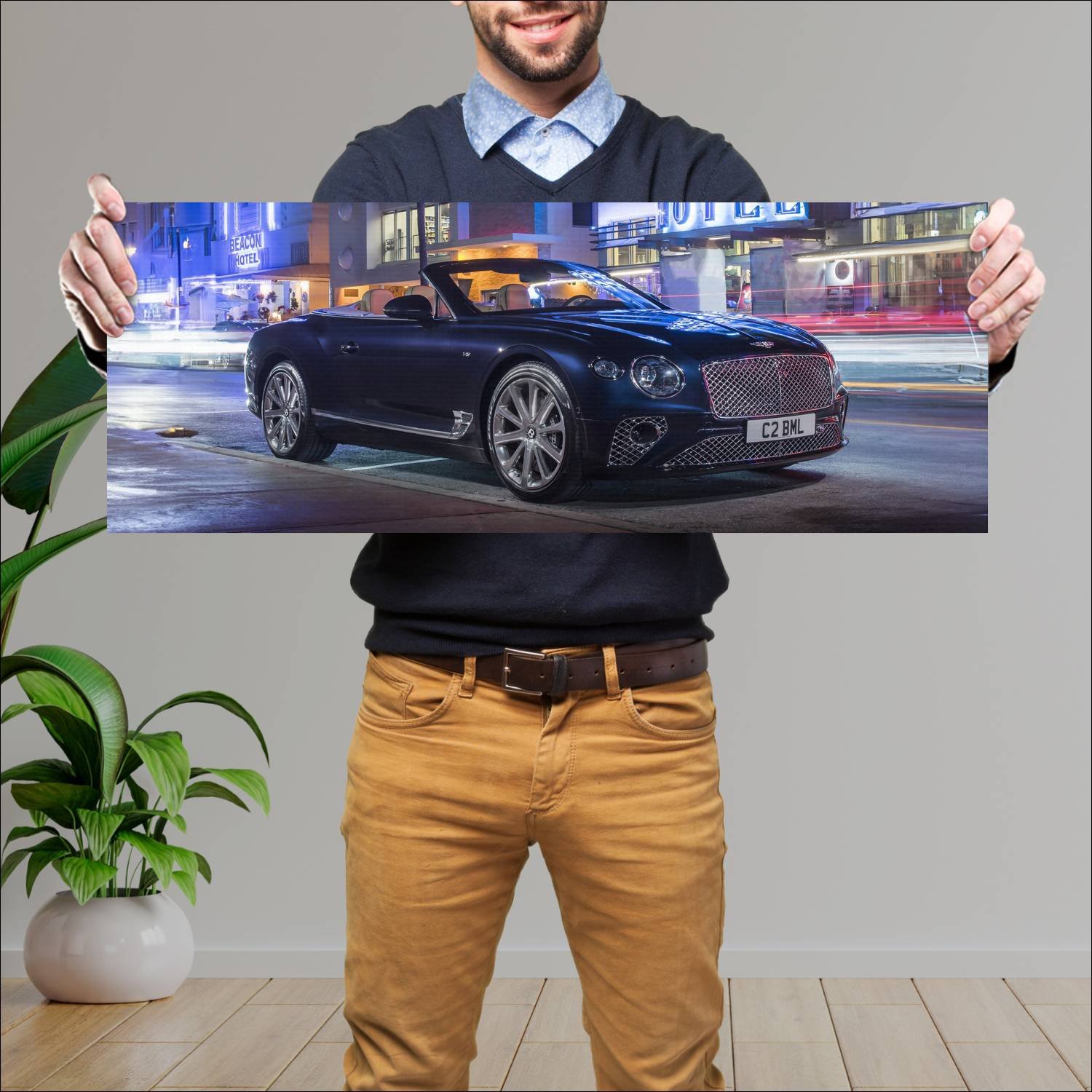 Cuadro grande 30x80cm 2019 bentley continental gt 353 Bentley