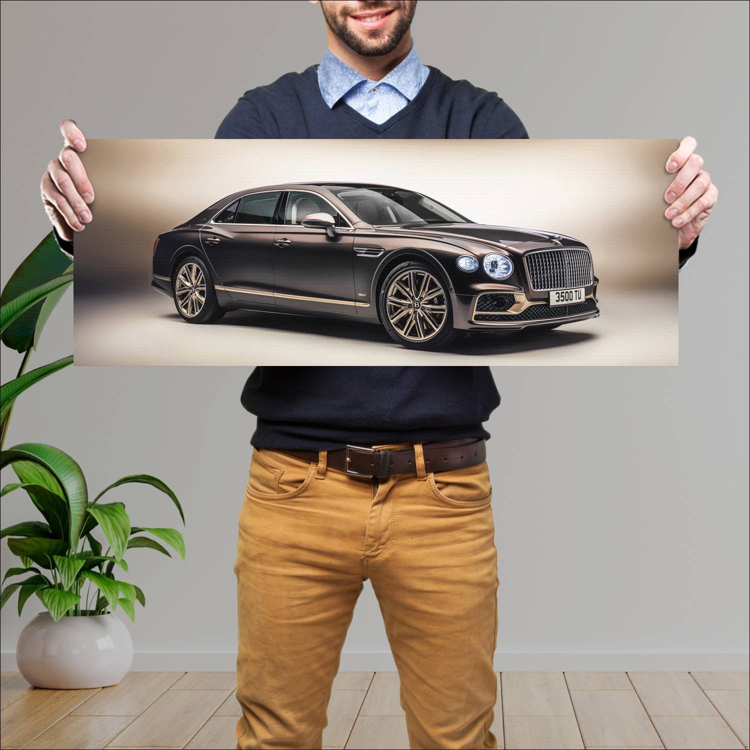 Cuadro grande 30x80cm 2021 bentley flying spur hyb 421 Bentley