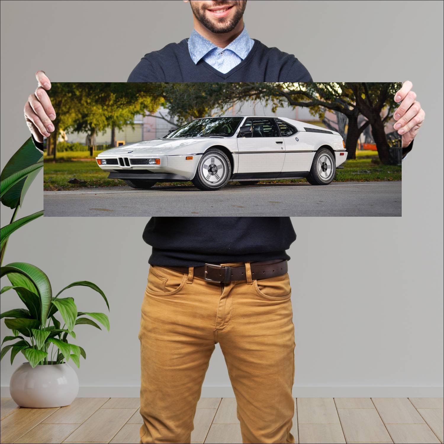 Cuadro grande 30x80cm 1978 bmw m1 us auto 52 Bmw