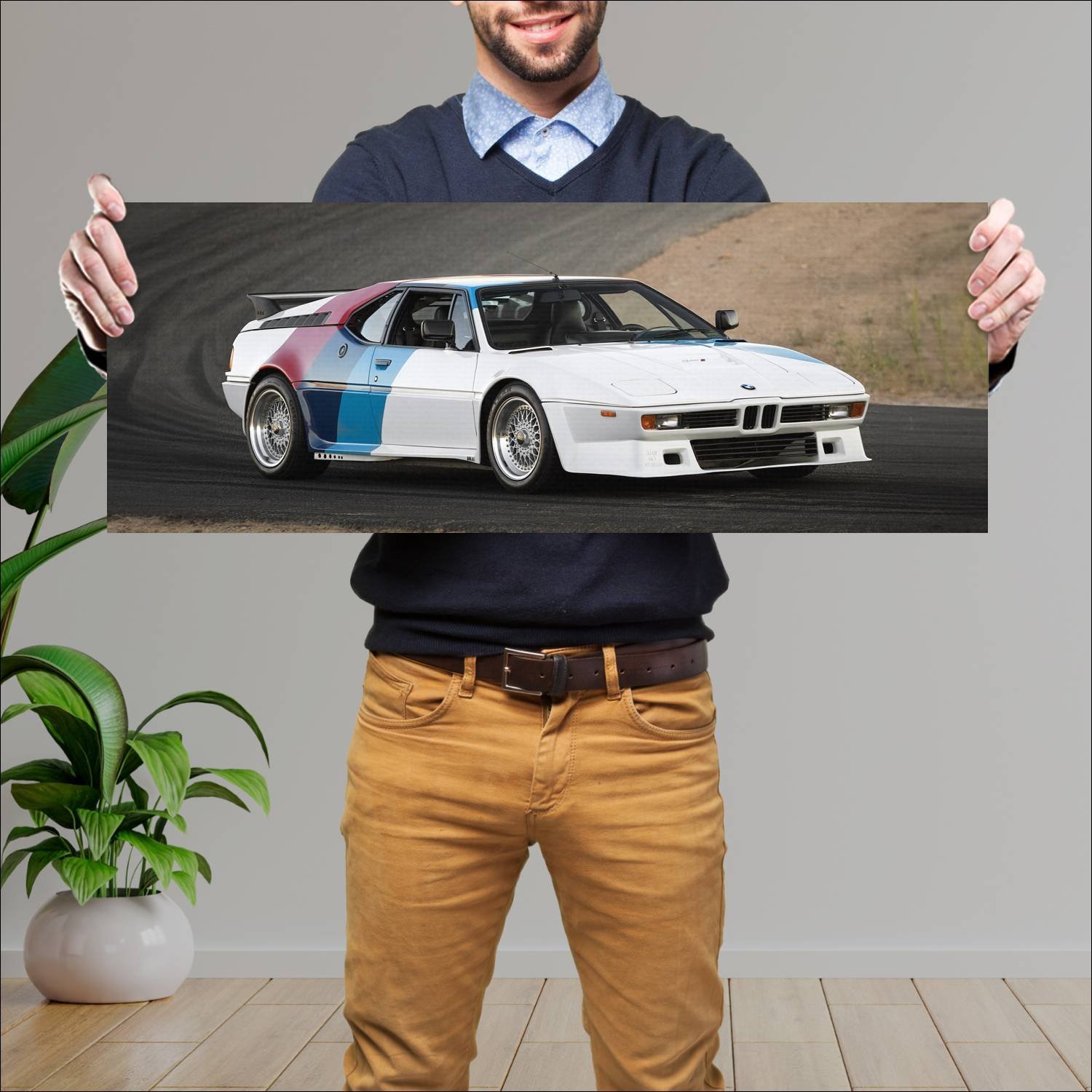 Cuadro grande 30x80cm 1979 bmw m1 procar by ahg 81 58 Bmw