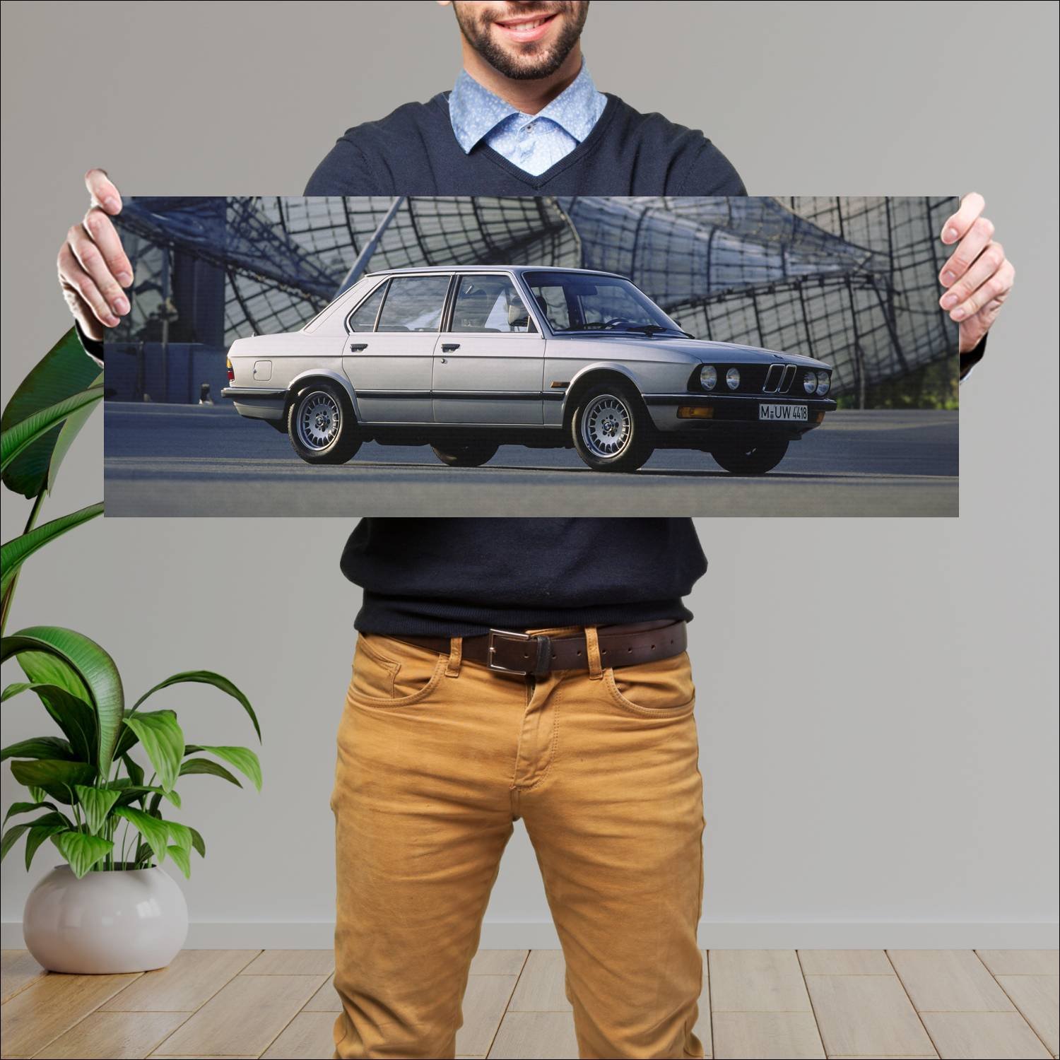 Cuadro grande 30x80cm 1981 bmw 5 series auto 66 Bmw