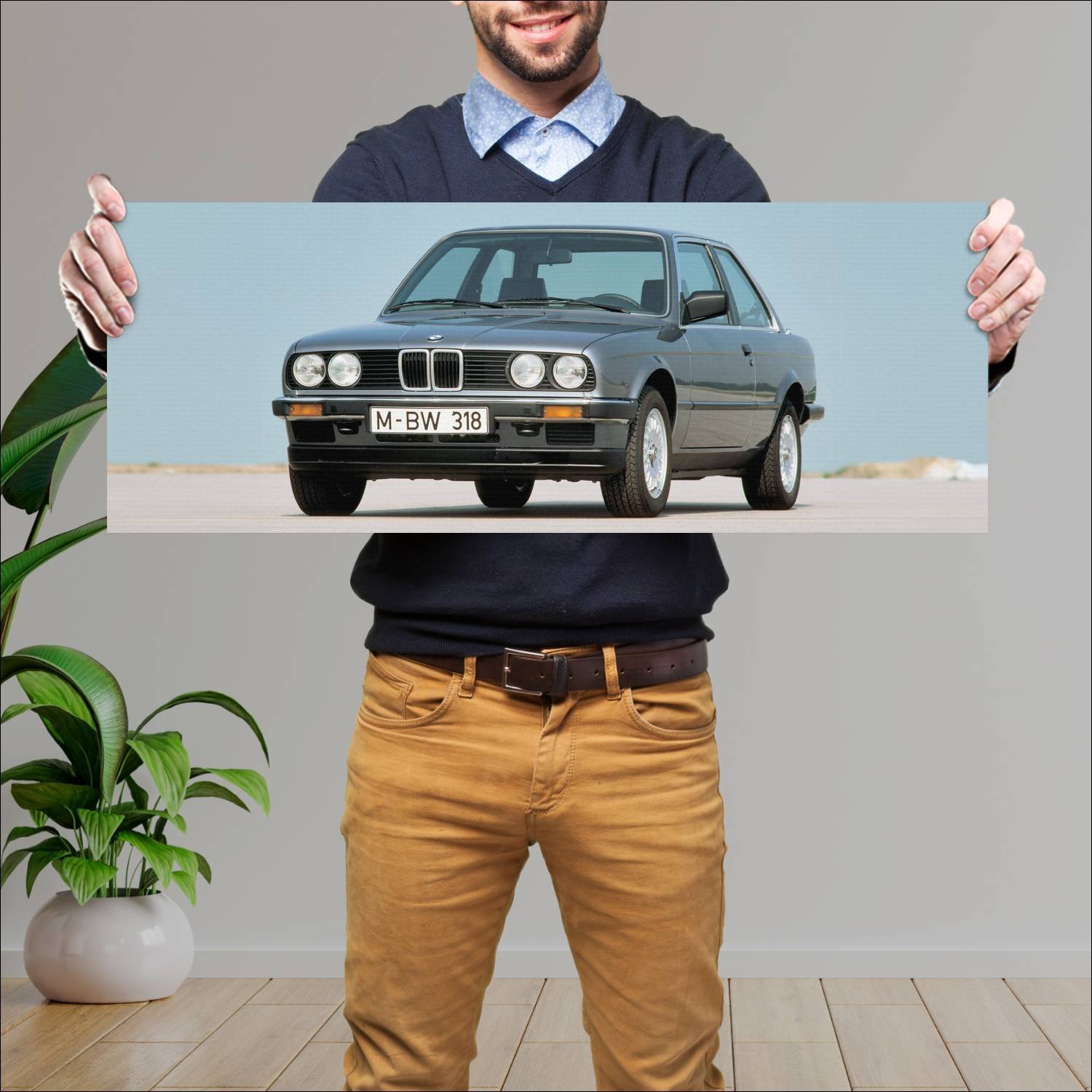 Cuadro grande 30x80cm 1982 bmw 3 series 2 door 818 68 Bmw