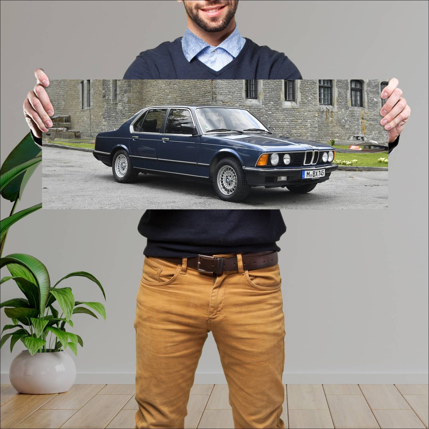 Cuadro grande 30x80cm 1982 bmw 7 series auto 70 Bmw