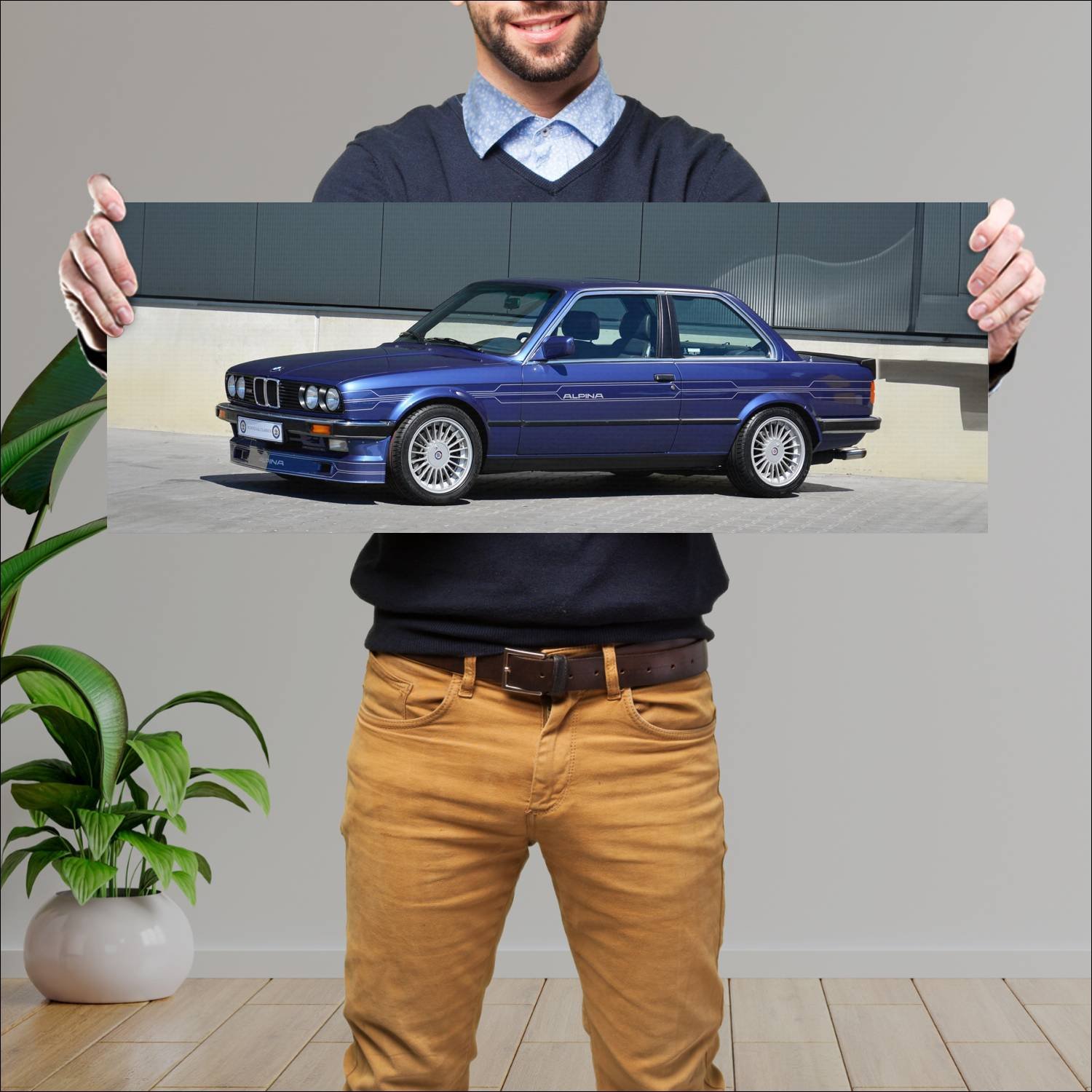 Cuadro grande 30x80cm 1984 alpina b6 based on 3 se 73 Bmw
