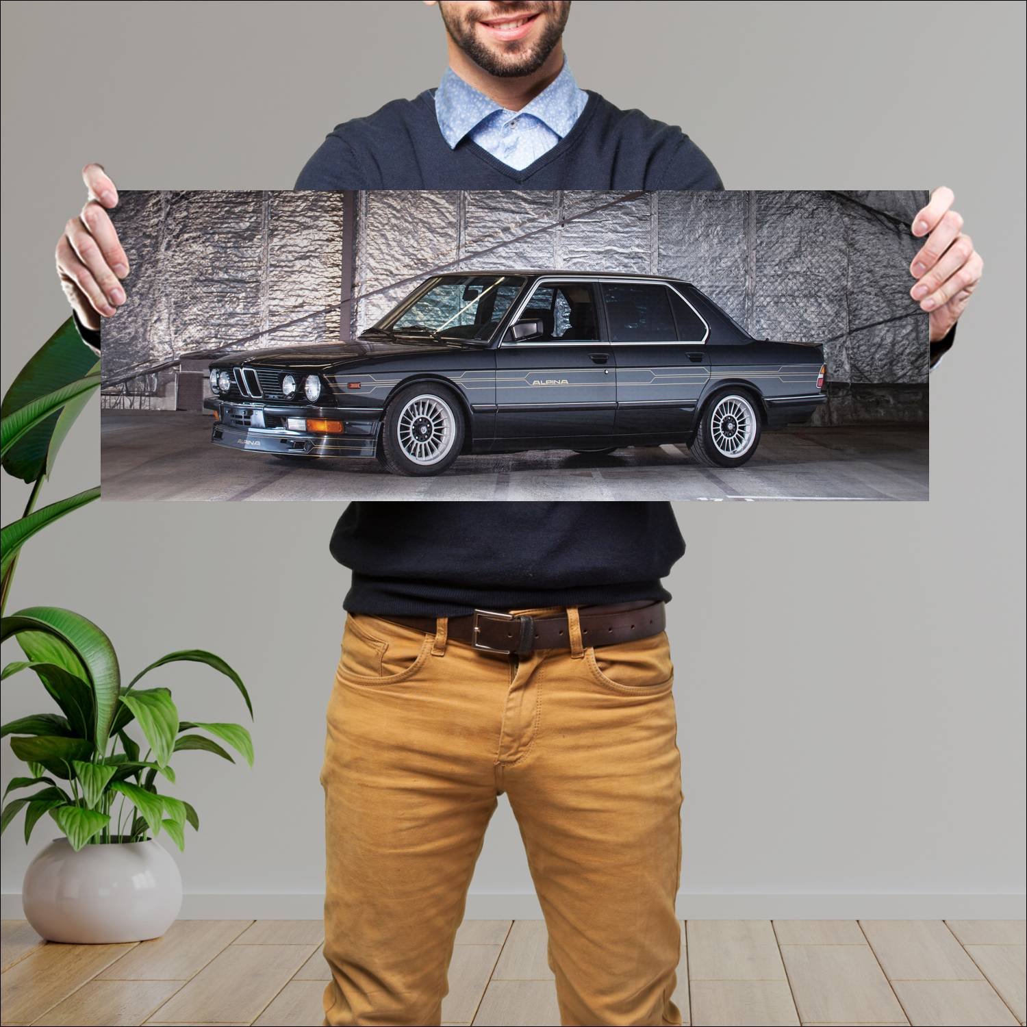 Cuadro grande 30x80cm 1984 alpina b7 turbo based o 74 Bmw