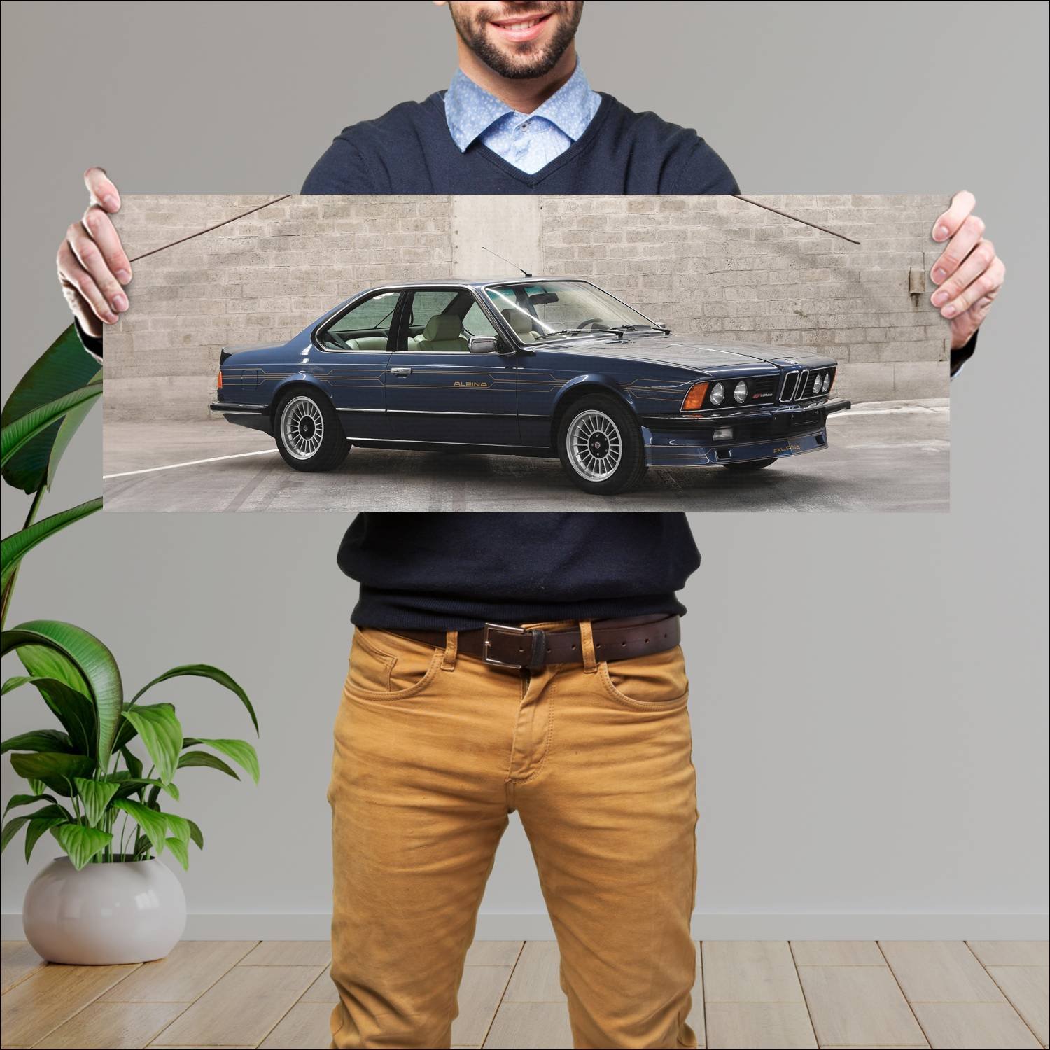 Cuadro grande 30x80cm 1984 alpina b7 turbo based o 75 Bmw