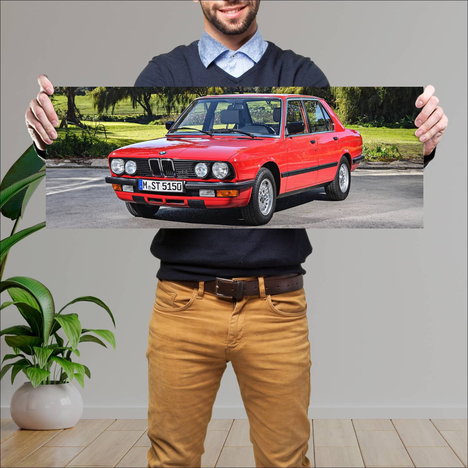 Cuadro grande 30x80cm 1984 bmw 5 series auto 76 Bmw