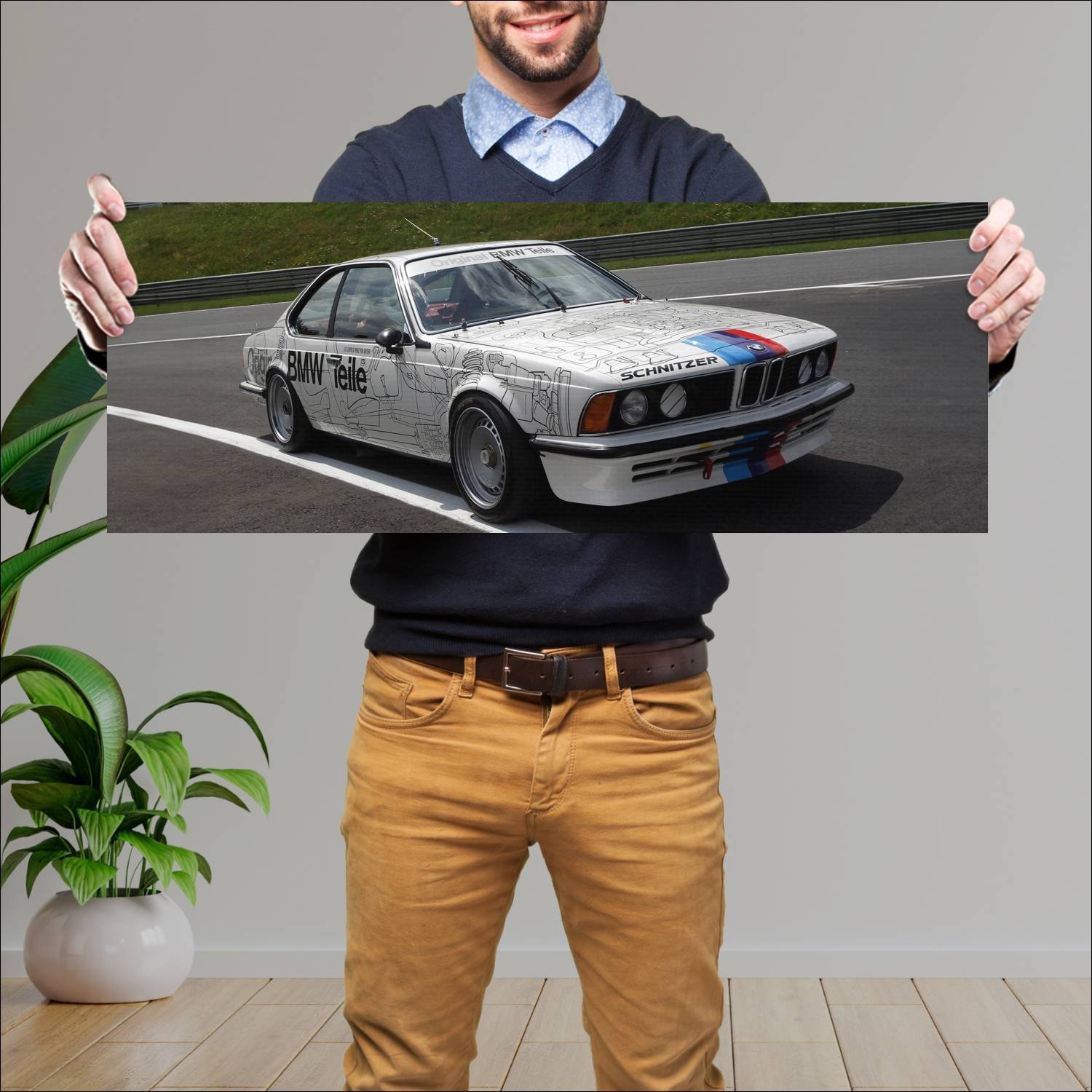 Cuadro grande 30x80cm 1984 bmw 6 series dtm auto 77 Bmw