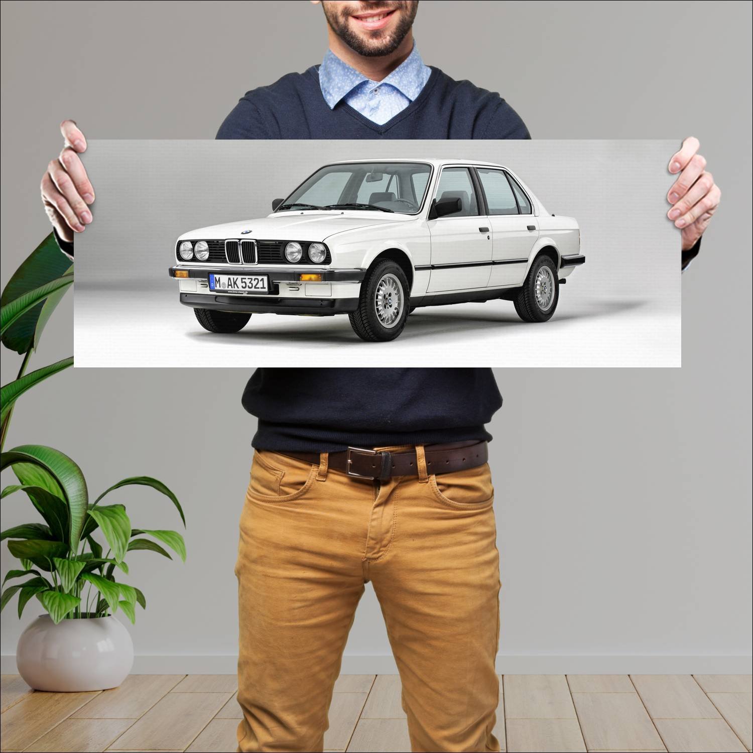 Cuadro grande 30x80cm 1985 bmw 3 series auto 82 Bmw