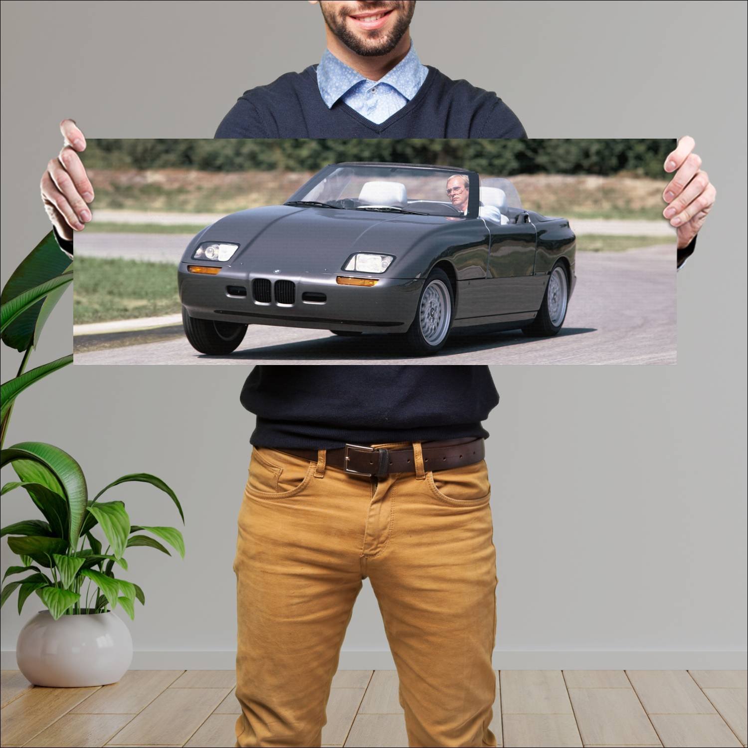 Cuadro grande 30x80cm 1985 bmw z1 prototype auto 85 Bmw