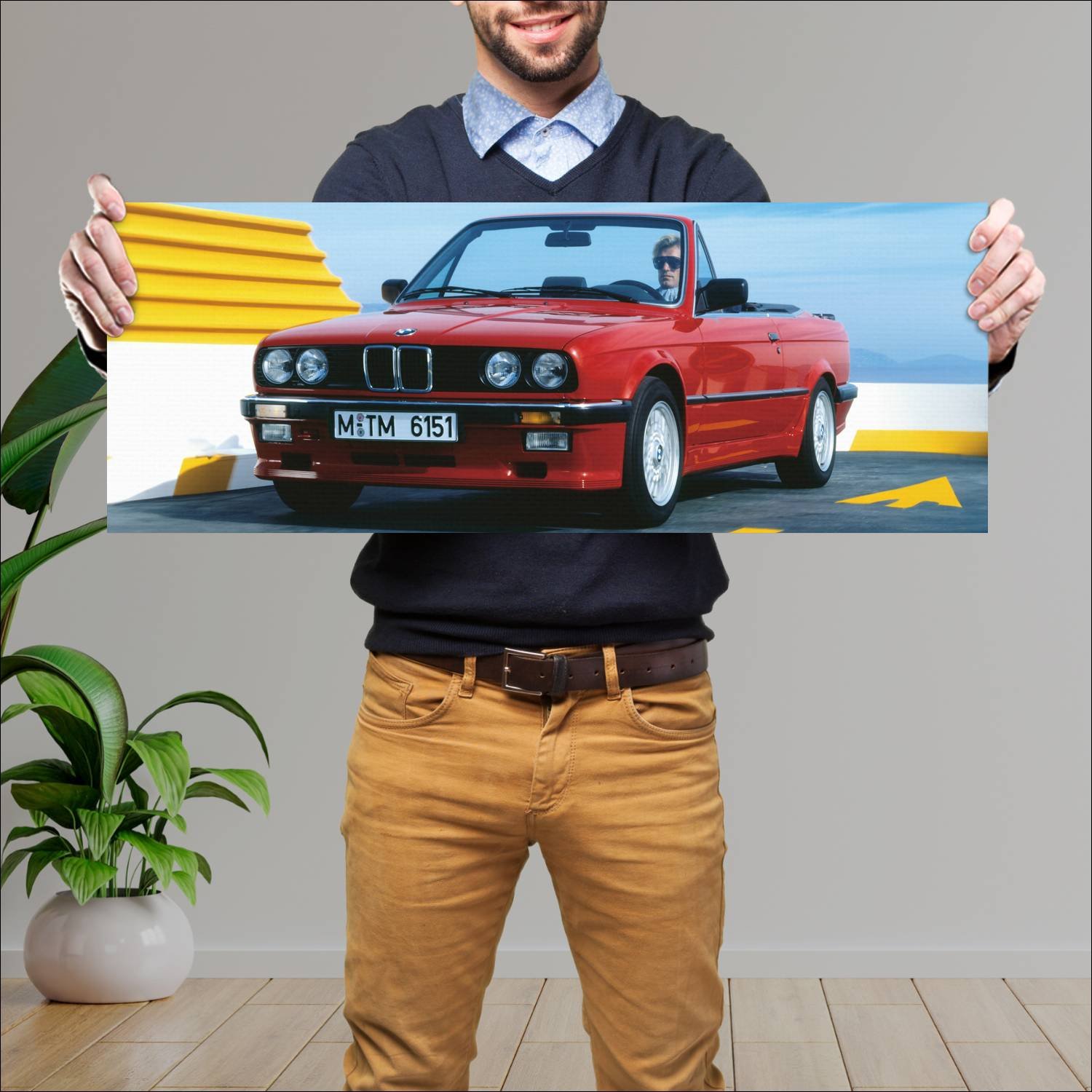 Cuadro grande 30x80cm 1986 bmw 3 series cabrio m t 87 Bmw