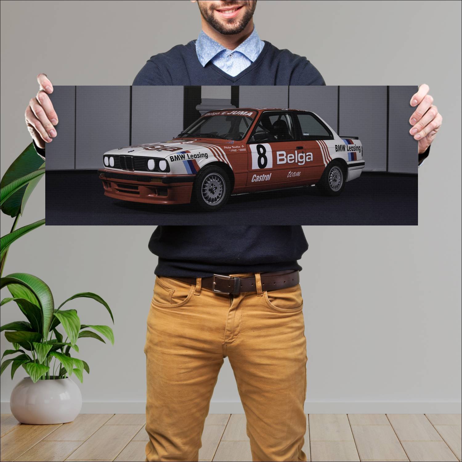 Cuadro grande 30x80cm 1986 bmw 3 series group n co 88 Bmw