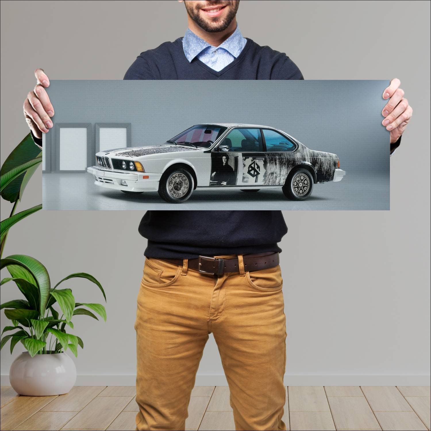 Cuadro grande 30x80cm 1986 bmw 6 series coupe art 89 Bmw