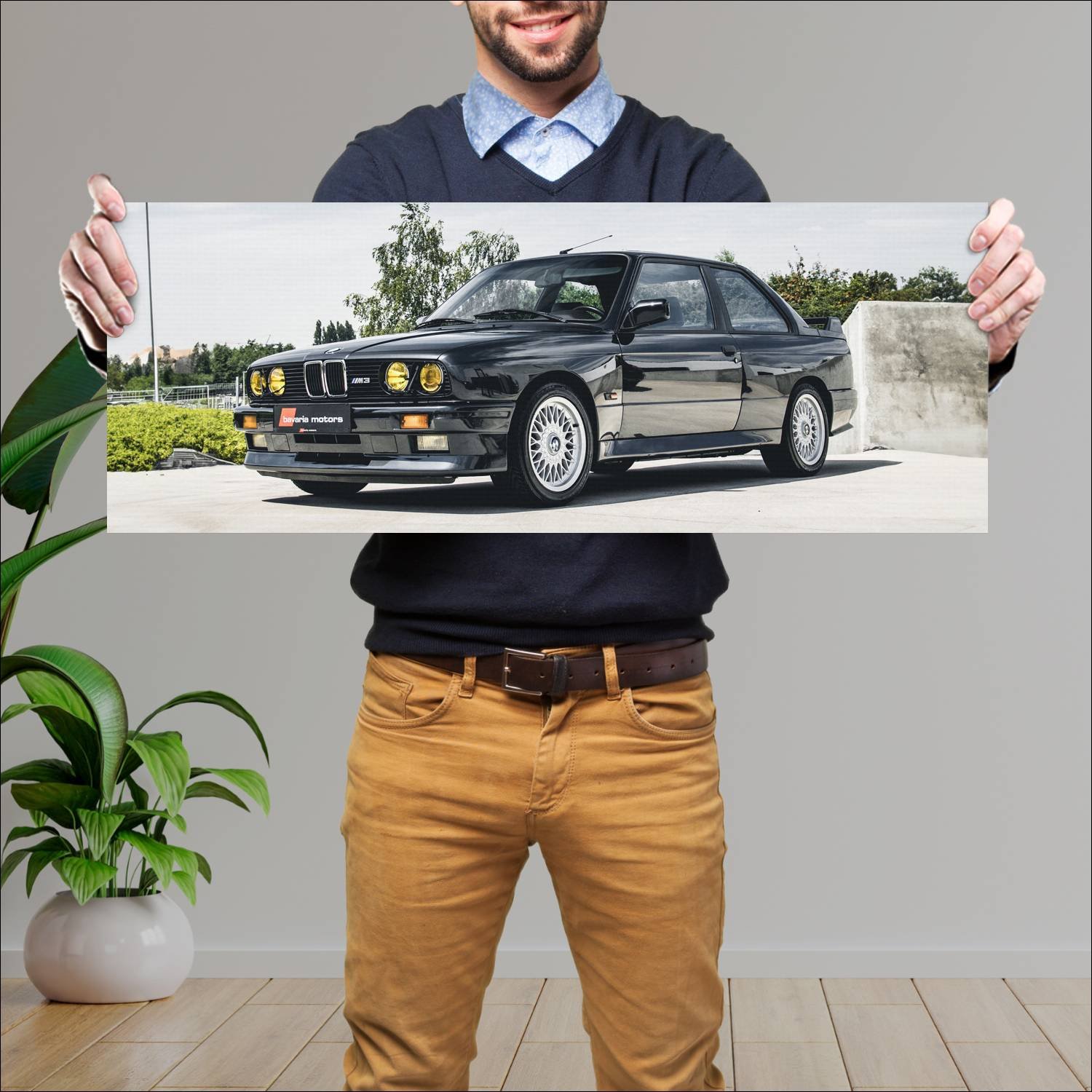 Cuadro grande 30x80cm 1986 bmw m3 2 door auto 90 Bmw