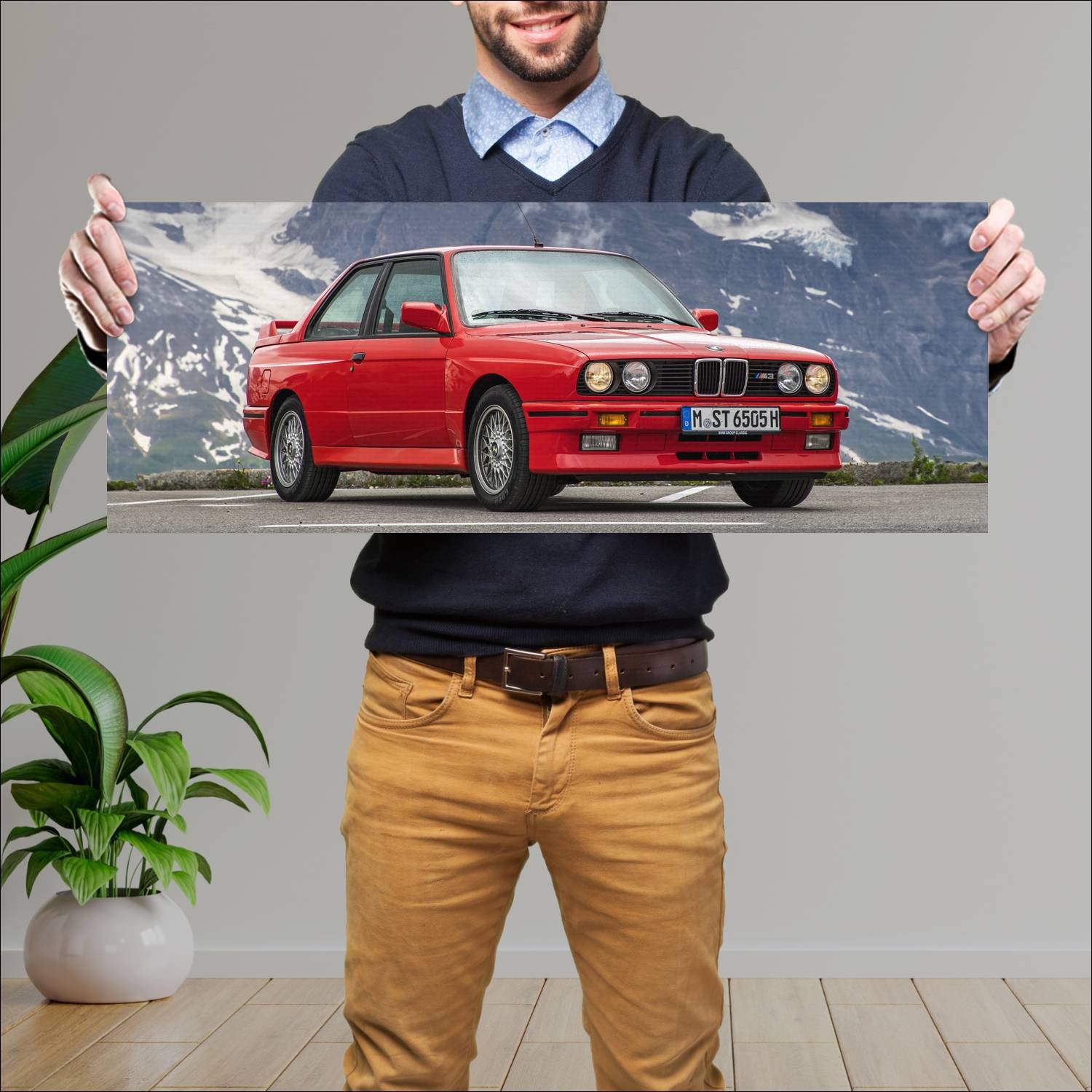 Cuadro grande 30x80cm 1986 bmw m3 2 door auto 91 Bmw