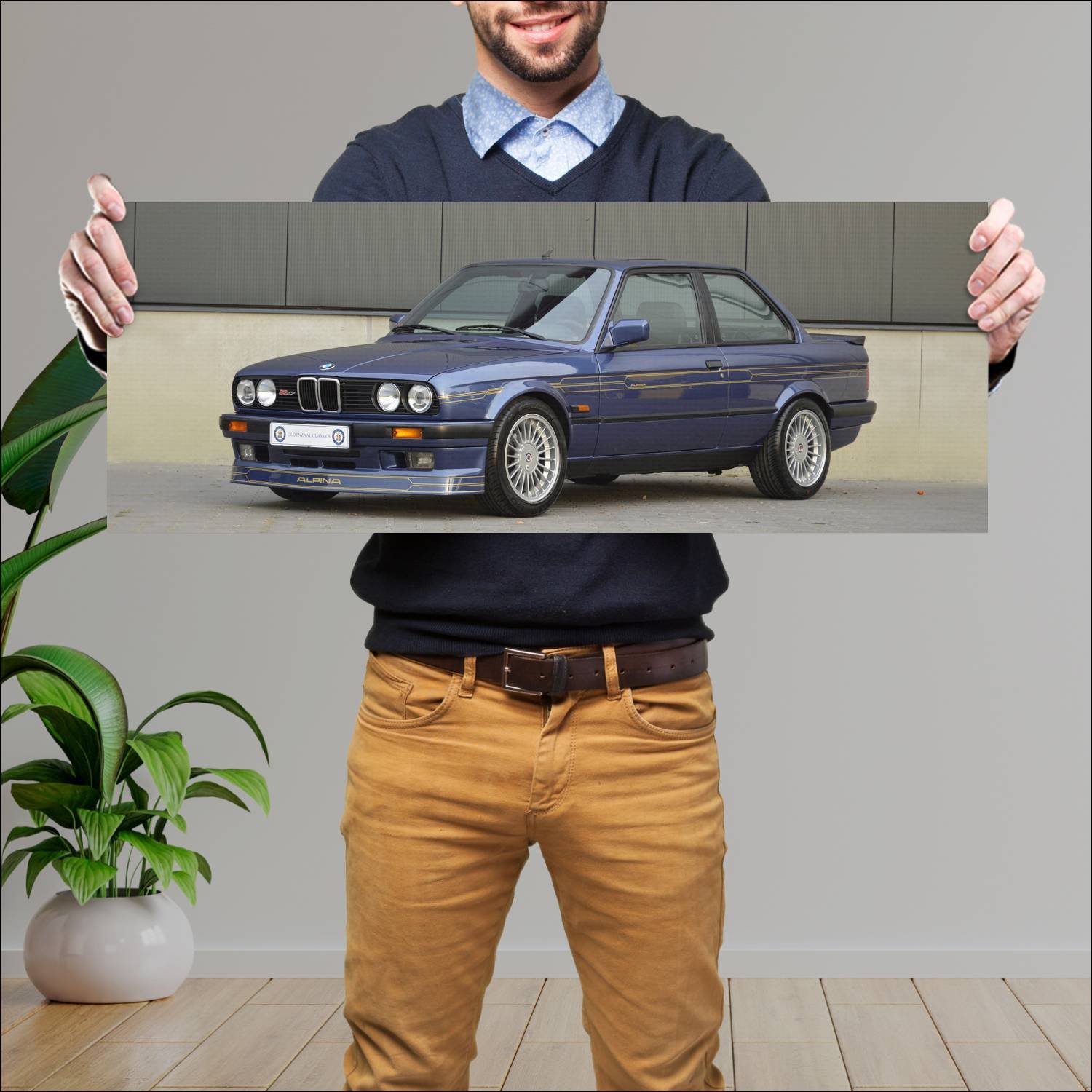 Cuadro grande 30x80cm 1987 alpina b3 based on 3 se 95 Bmw