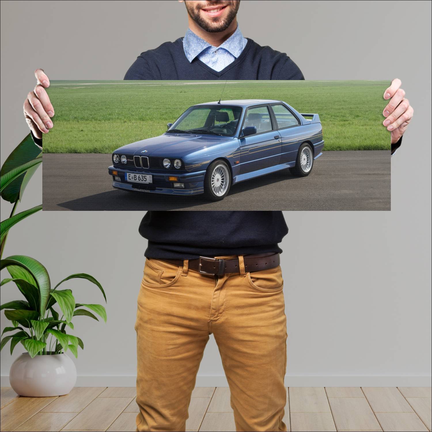 Cuadro grande 30x80cm 1987 alpina b6 s based on 3 96 Bmw