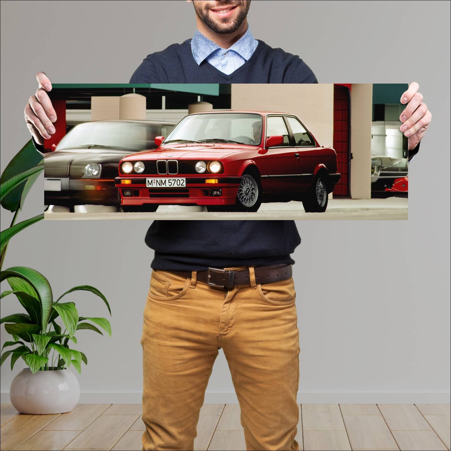 Cuadro grande 30x80cm 1987 bmw 3 series 2 door 818 97 Bmw