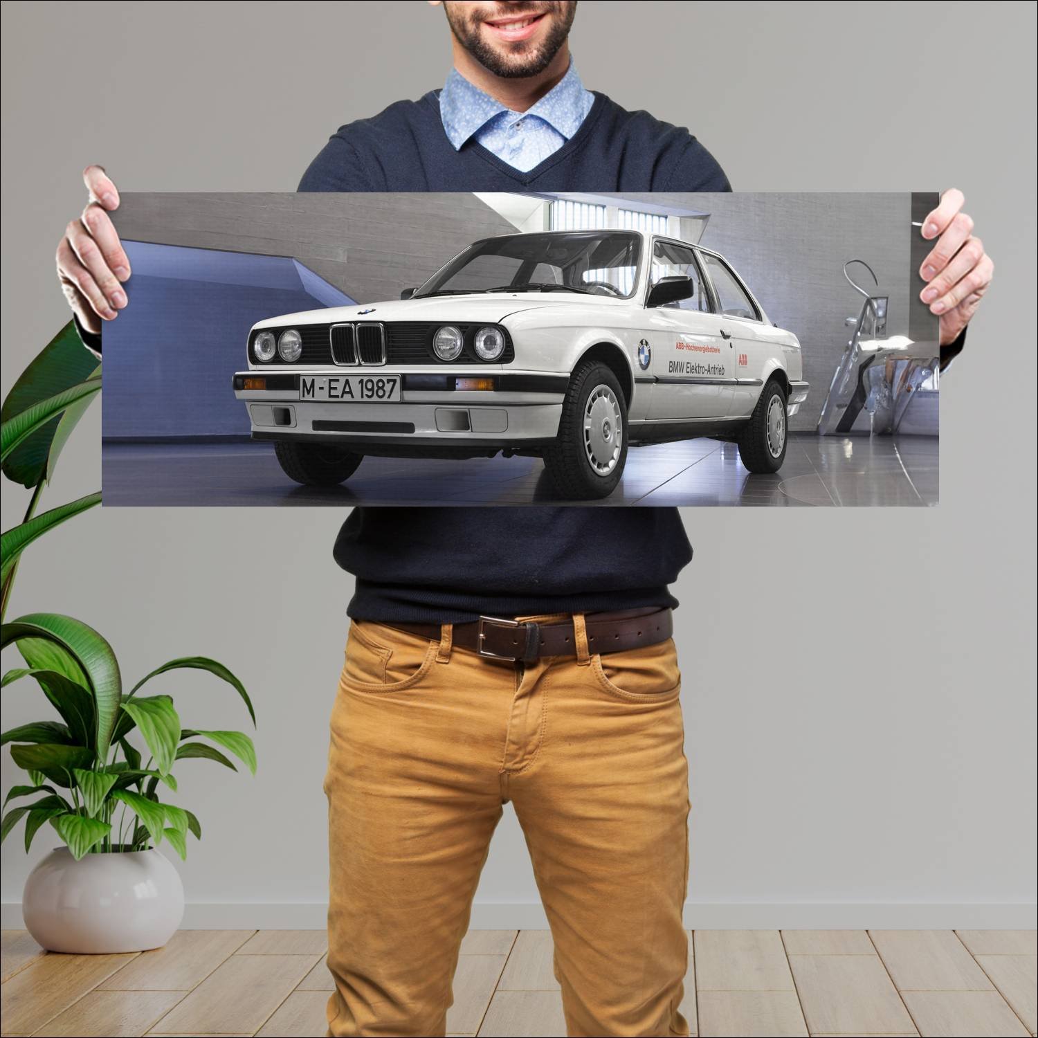 Cuadro grande 30x80cm 1987 bmw 3 series elektro an 98 Bmw